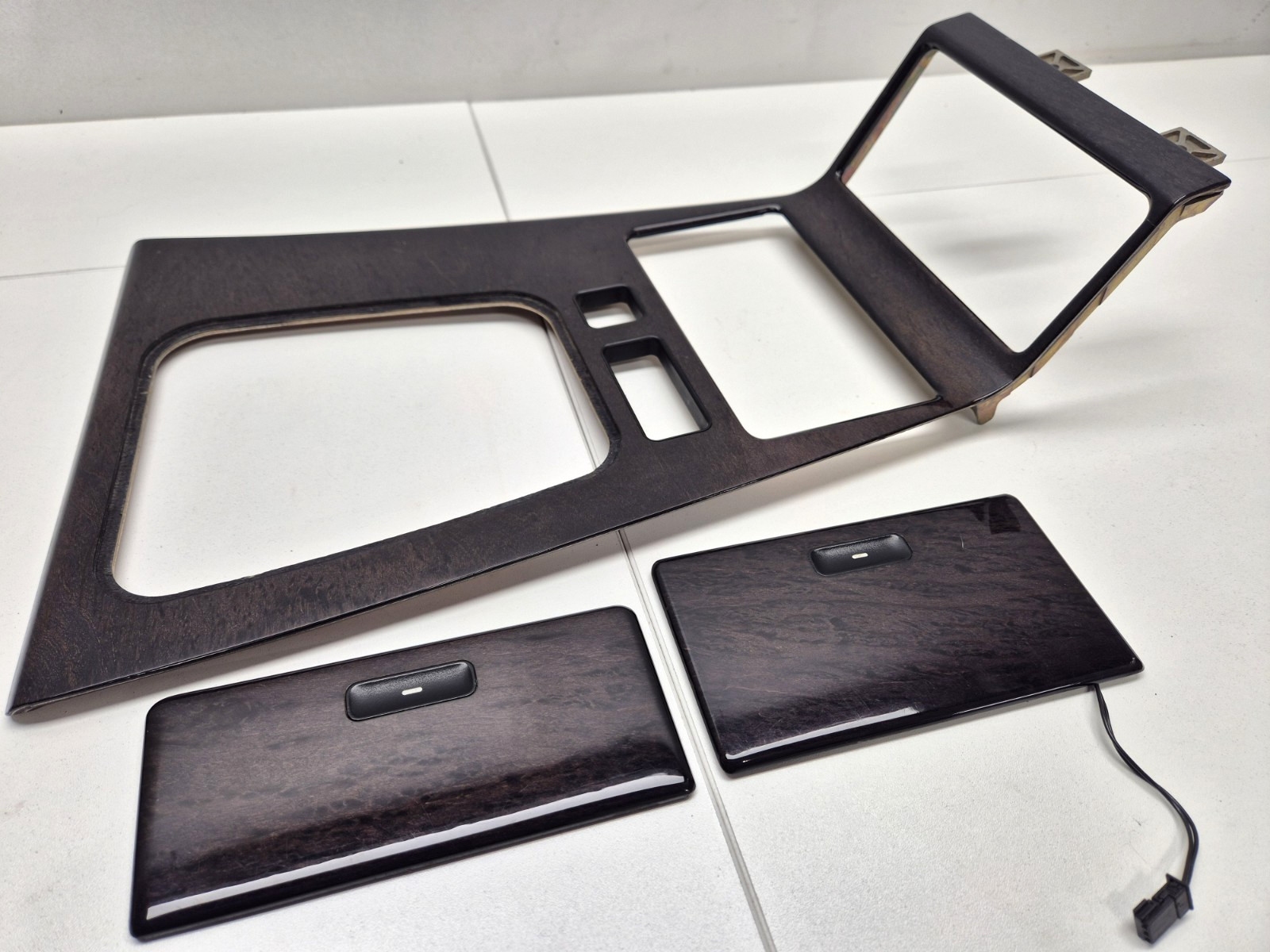 BMW E38 Birch Anthracite Wood Trim Center Console Frame Ashtray Cup Holder Rare 