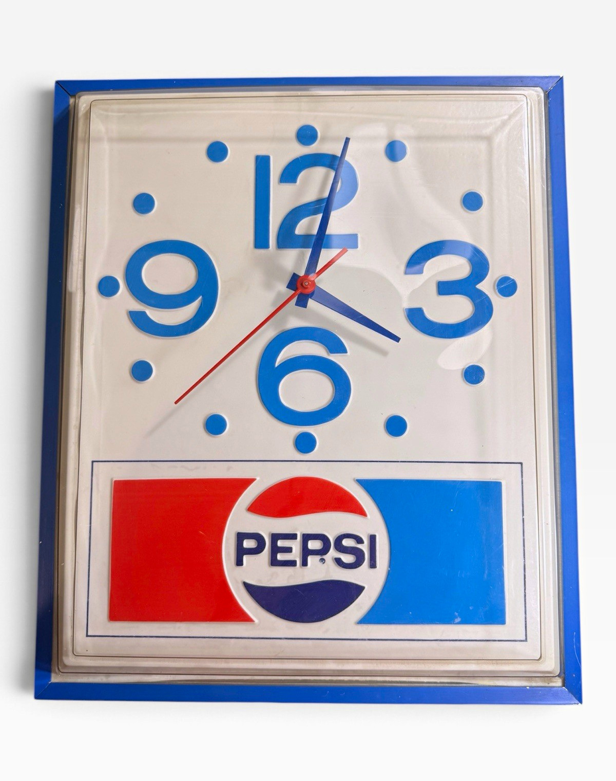 Pepsi Cola Advertising Electric Wall Clock Sign Design Working Vintage 1974 