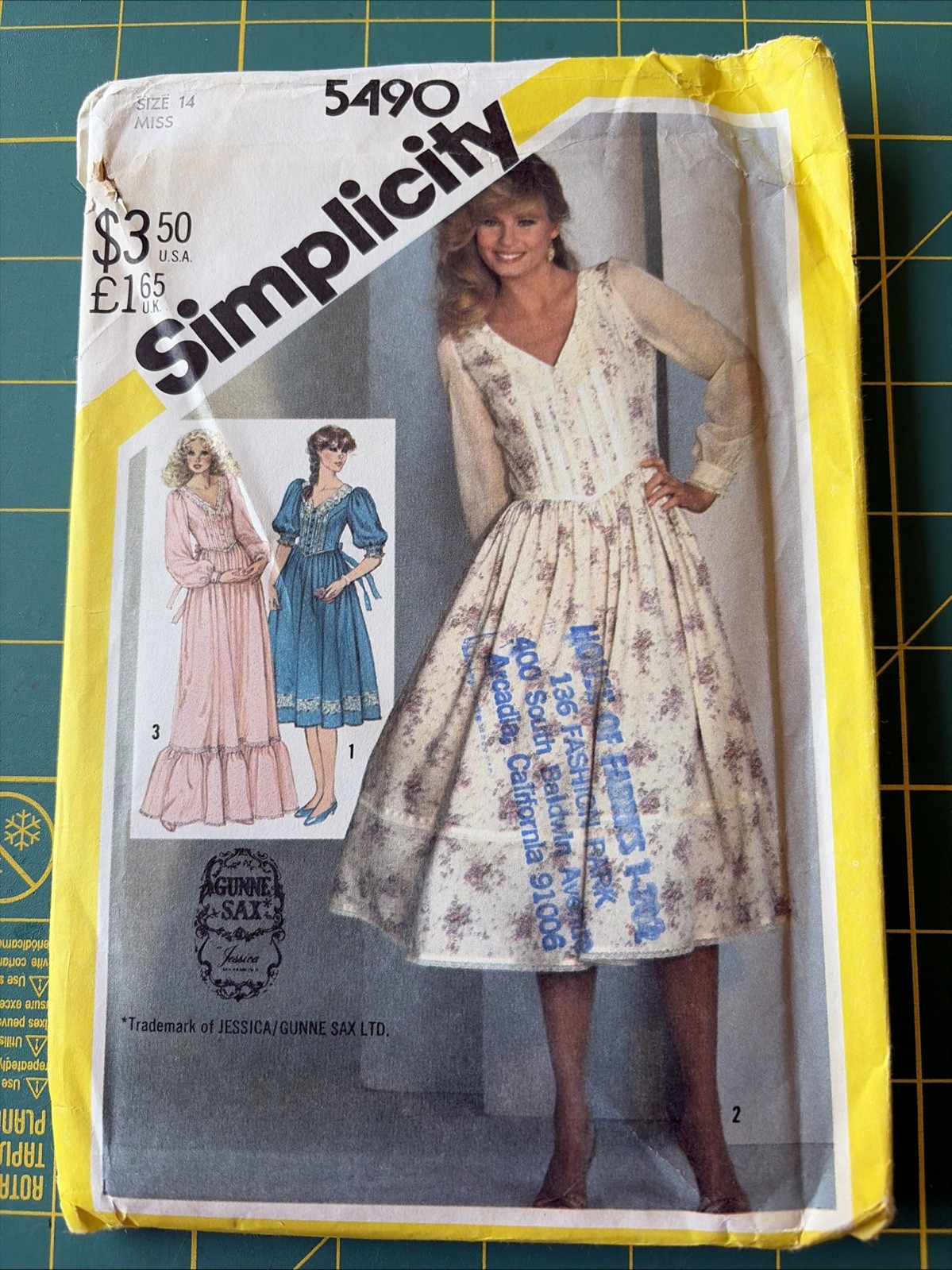 Simplicity 5490 UNCUT Dress Pattern Gunne Sax 1980s size 14 PERFECT Simplicity 5490 UNCUT Dress Pattern Gunne Sax 1980s size 14 PERFECT