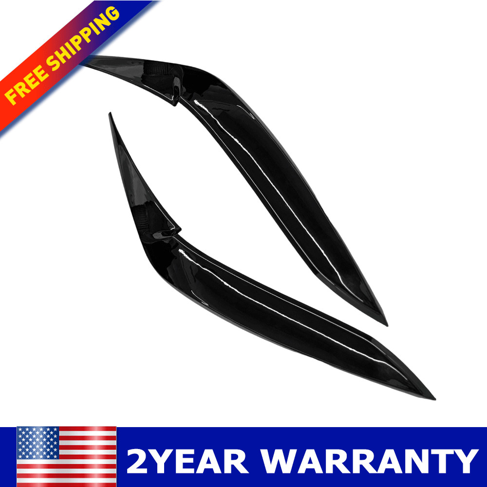 Gloss Black Headlight Eyebrow Eyelid Covers Pro For BMW X5 G05 X6 G06 2019-2023