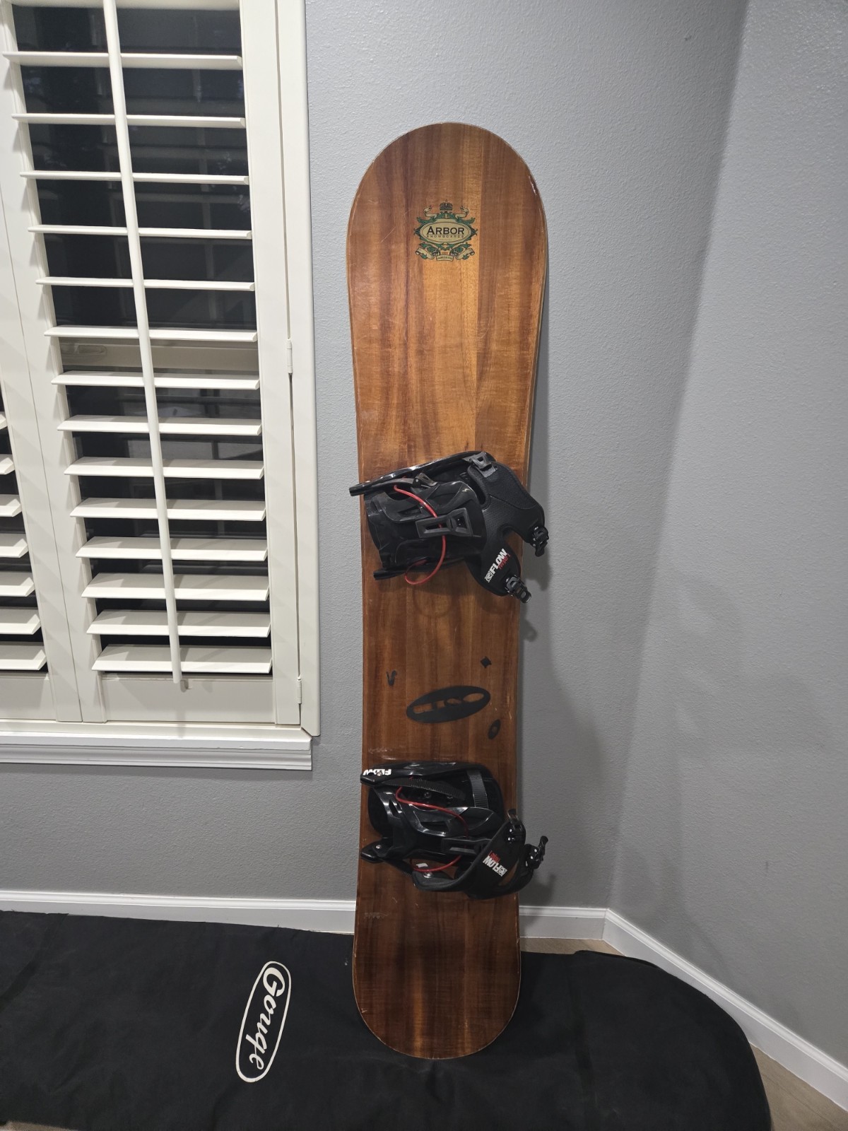 Arbor Hawaiian Koa Woodie Series Snowboard D62w With Bindings L Vtg Rare