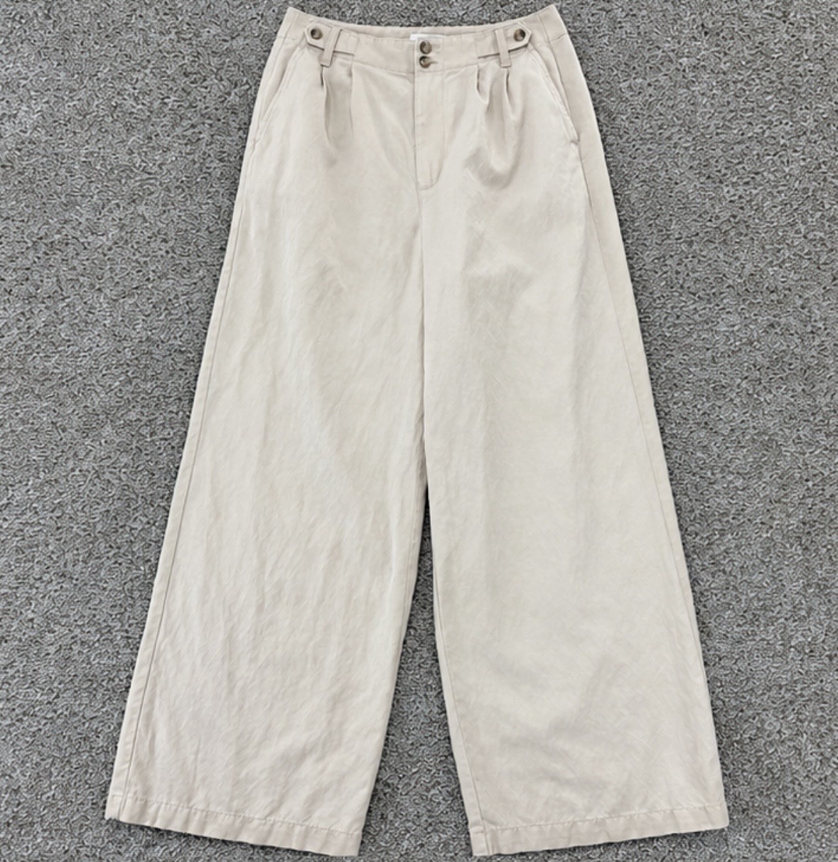 Madewell Harlow Linen Blend Wide Leg Pant Womens 4 Tan Neutral High Rise Pleated