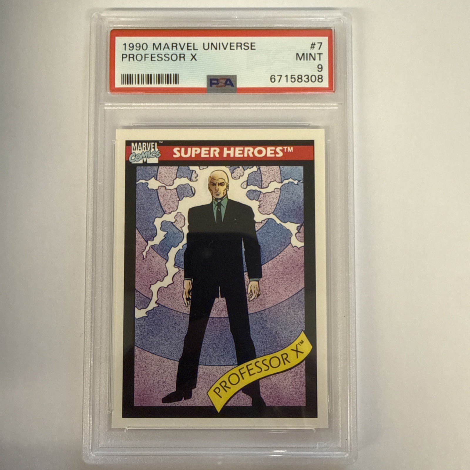 1990 Marvel Universe #7 Professor X PSA 9 1990 Marvel Universe #7 Professor X PSA 9
