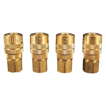 Milton S-715-4 M Style Coupler, 1/4 In Fnpt, Brass, Pk4 Milton S-715-4 M Style Coupler, 1/4 In Fnpt, Brass, Pk4
