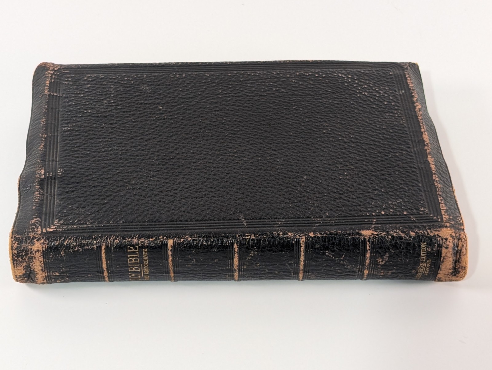 Antique 1888 Oxford SS Teacher\'s Bible KJV India Paper Leather Rochester NY Insc