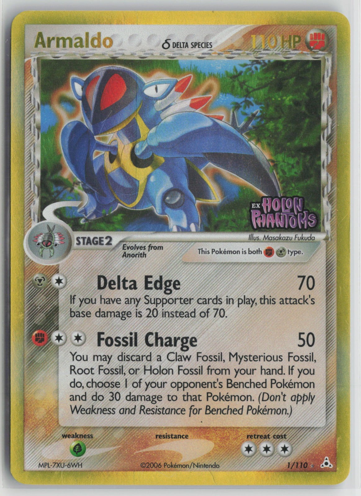 Armaldo (Delta Species) Holo Rare Reverse Holo HP 1/110 LP