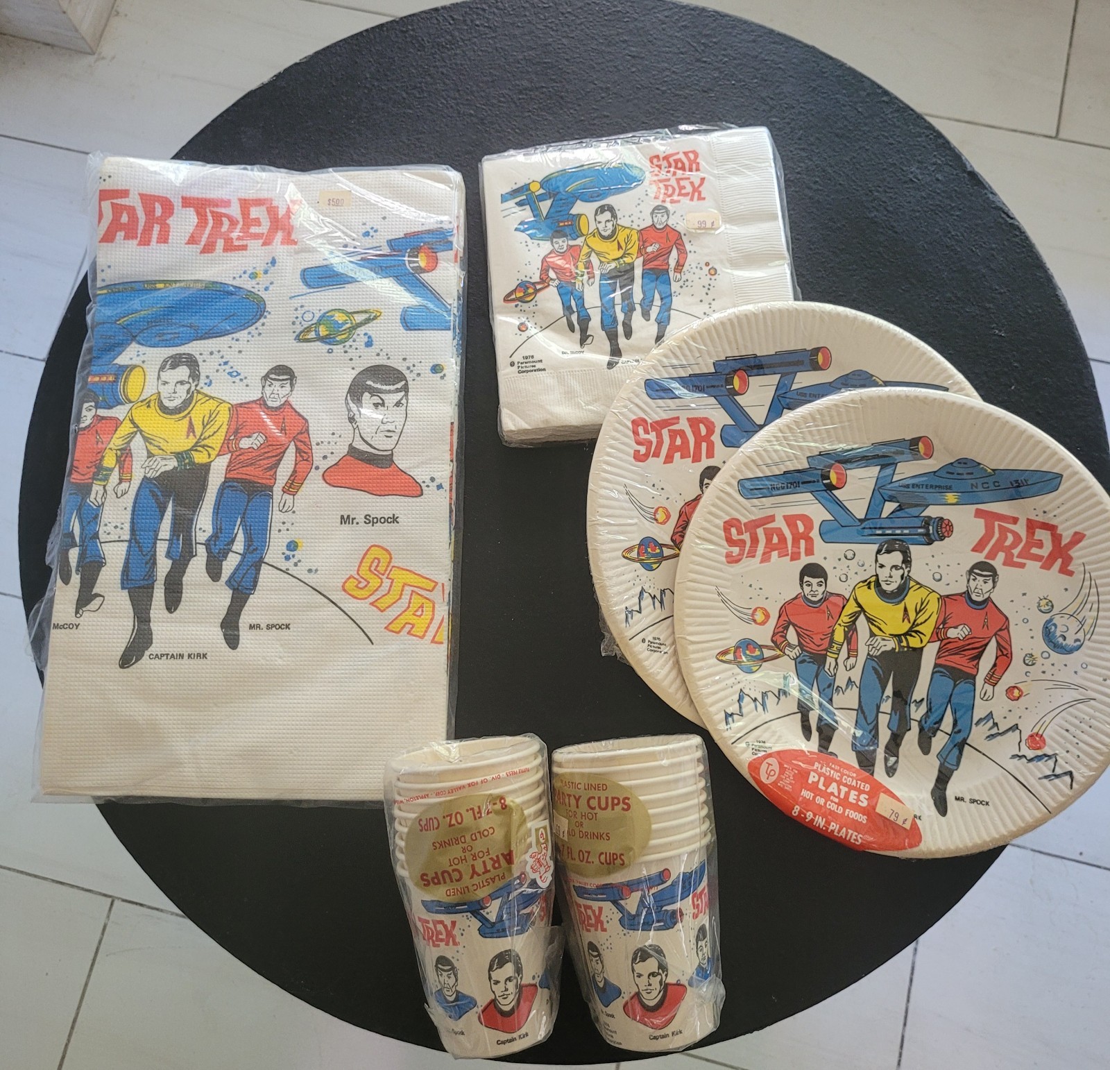 Vintage 1976 STAR TREK BIRTHDAY PARTY full set of supplies lot of 7 items
