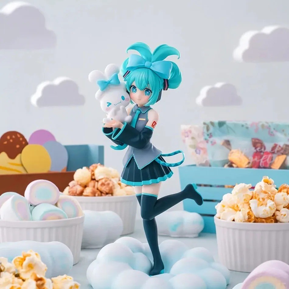 Hot 21CM Anime Hatsune Miku X Cinnamoroll Figure Anime Peripheral Collectible Hot 21CM Anime Hatsune Miku X Cinnamoroll Figure Anime Peripheral Collectible