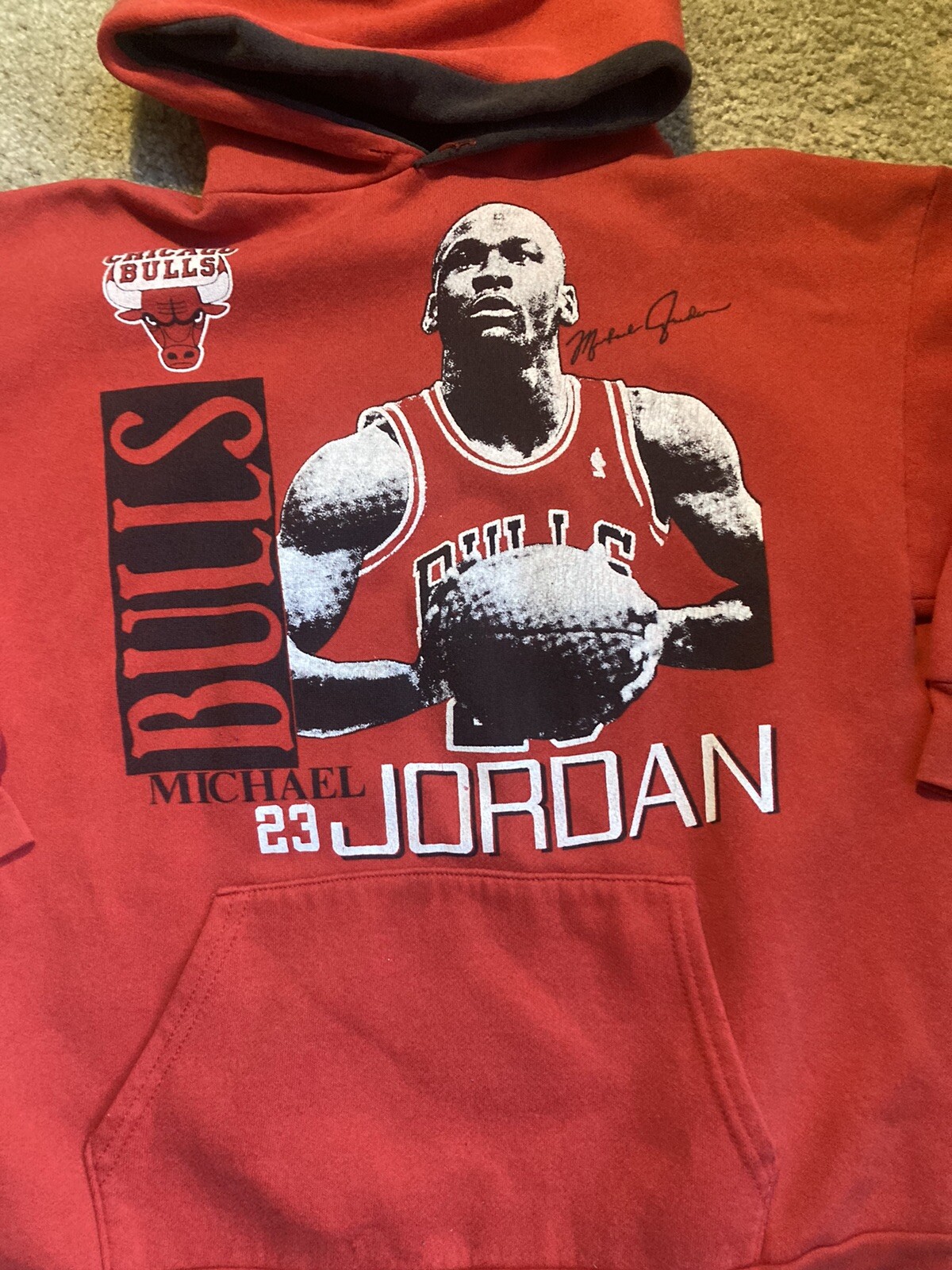 Vintage Michael Jordan Chicago Bulls Hoodie Red No Size Info