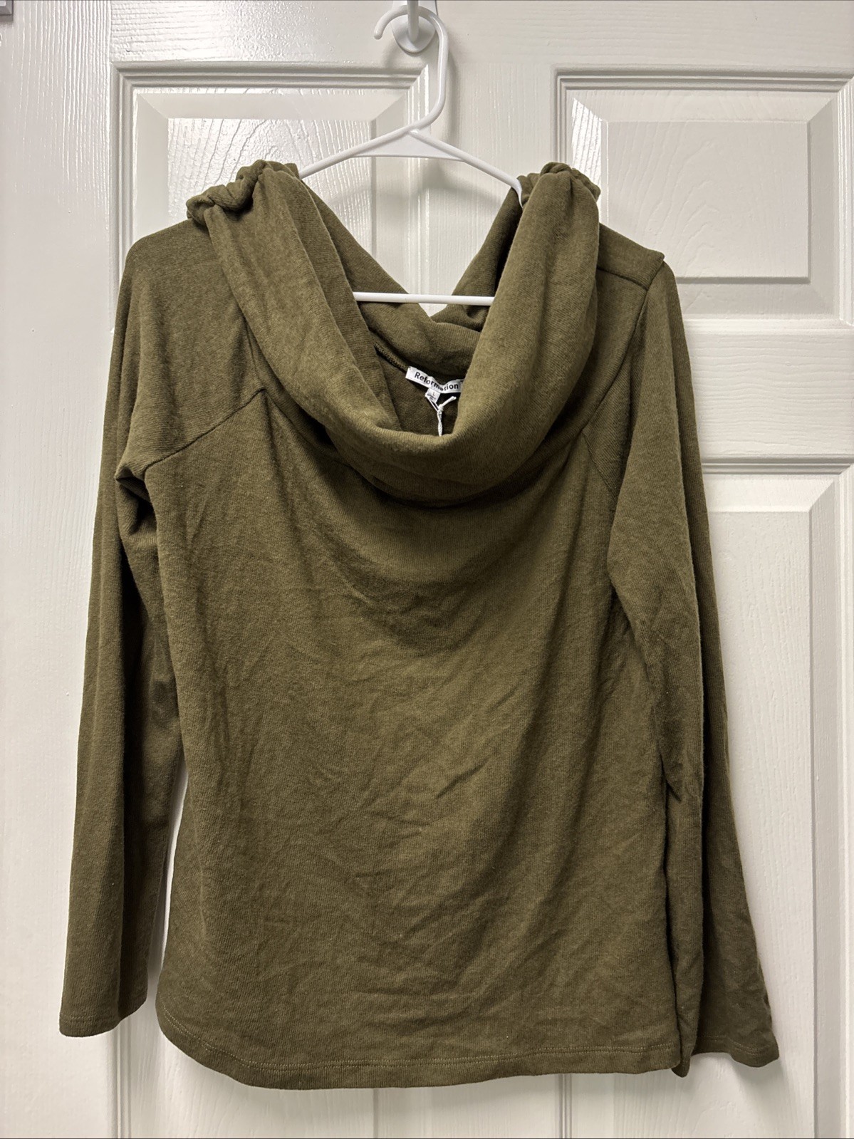 NWT Reformation Azure Knit Top Sweater in Olive Size Large