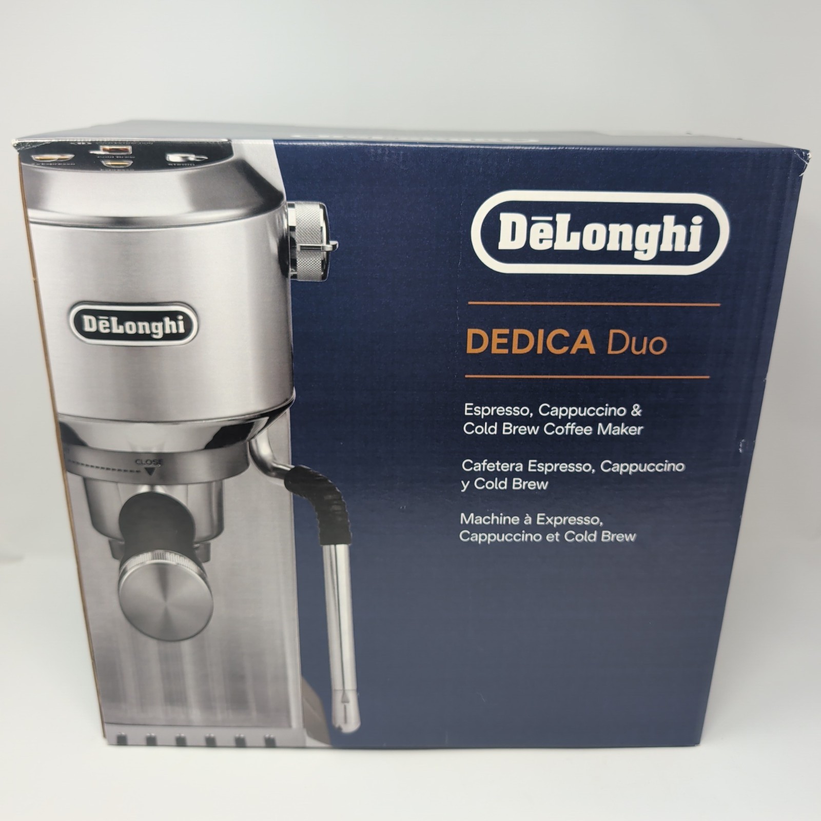 Open Box, DeLonghi Dedica Duo EC890M Espresso, Cappuccino, & Cold Brew Machine