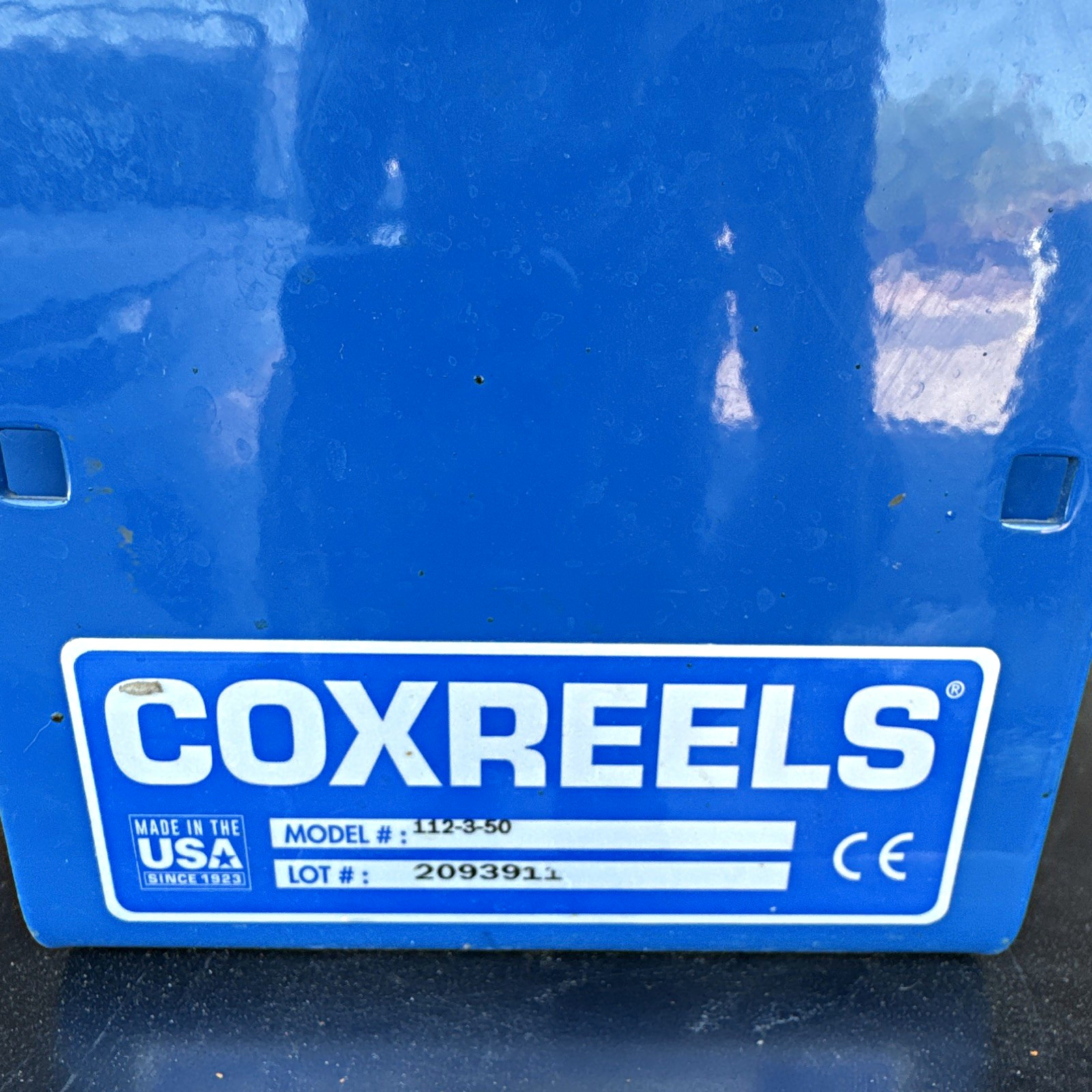 Coxreels 112-3-50 Air Hose Reel 50 ft Blue Metal 12V Female Thread