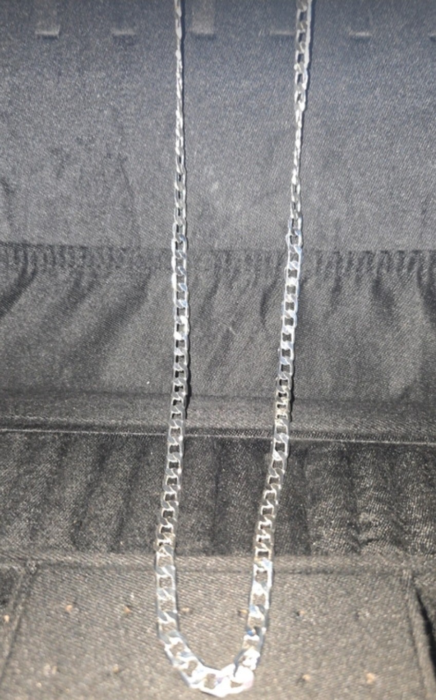 925 Sterling Silver Diamond-Cut Curb Link Chain 23\