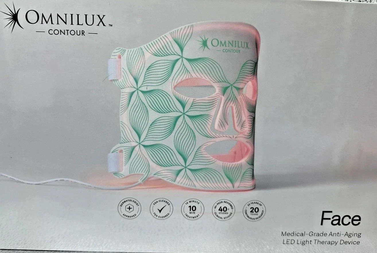 Omnilux Contour Face LED Light Therapy Mask Kit Anti-Aging- READ DESCRIPTION-