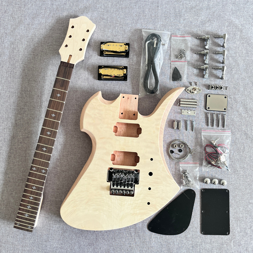 6-string Mockingbird DIY Electric Guitar Kit Quilted Maple Veneer tremolo system 6-string Mockingbird DIY Electric Guitar Kit Quilted Maple Veneer tremolo system