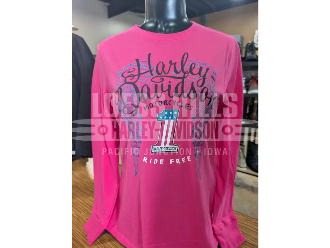 Loess Hills Harley-Davidson Women\'s Fast Fuchsia Long Sleeve Shirt 3003094