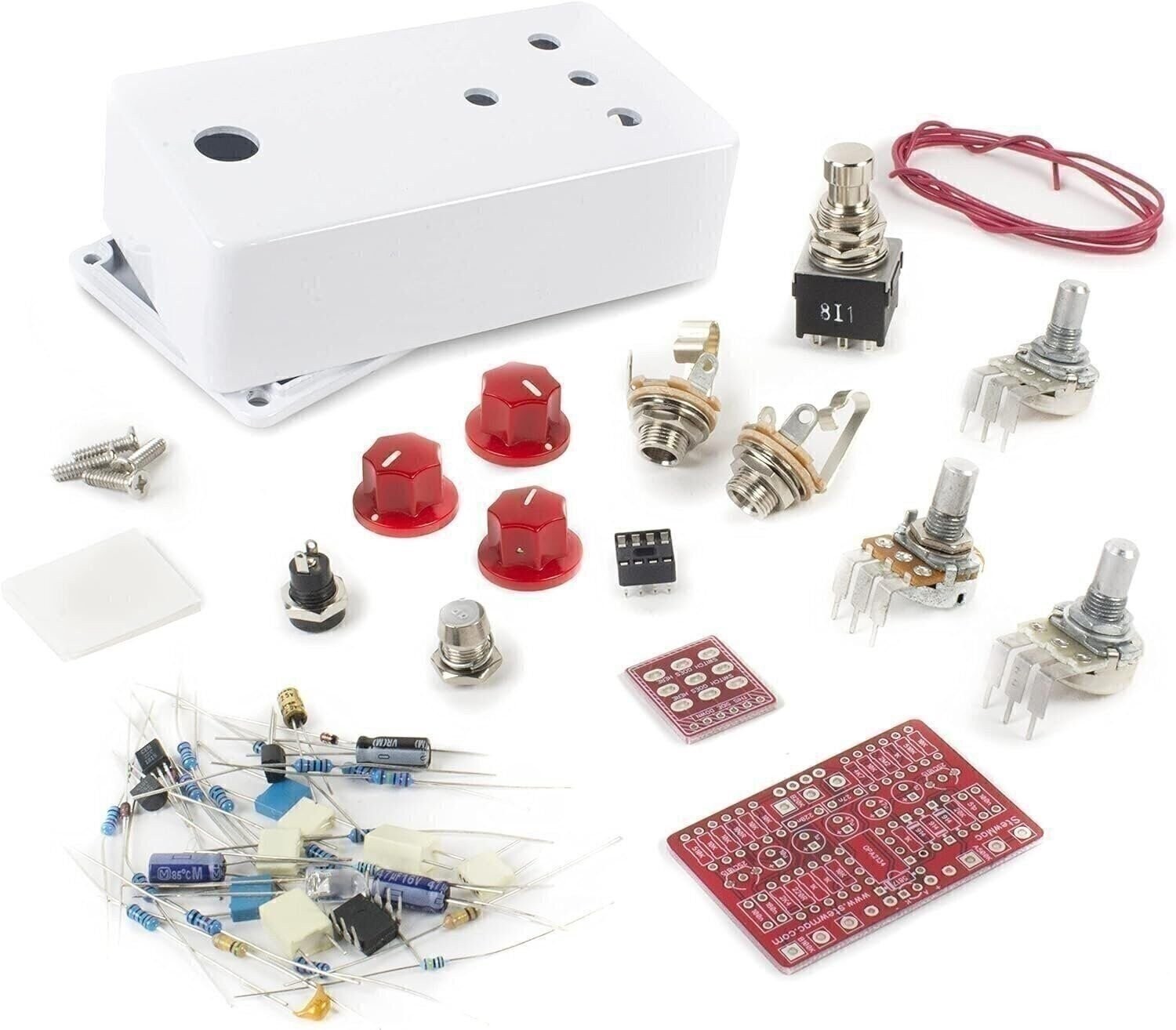 StewMac Screamer Pedal Kit, With White Enclosure (#2350-W)