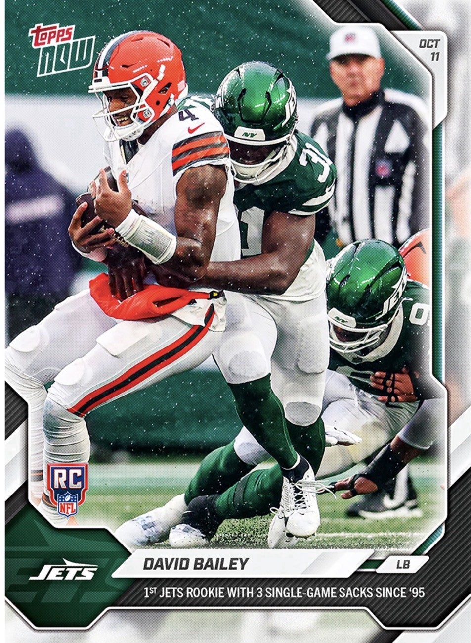 David Bailey - 2026-27 NFL Topps NOW® - Card 53 PRESALE NEW YORK JETS RC