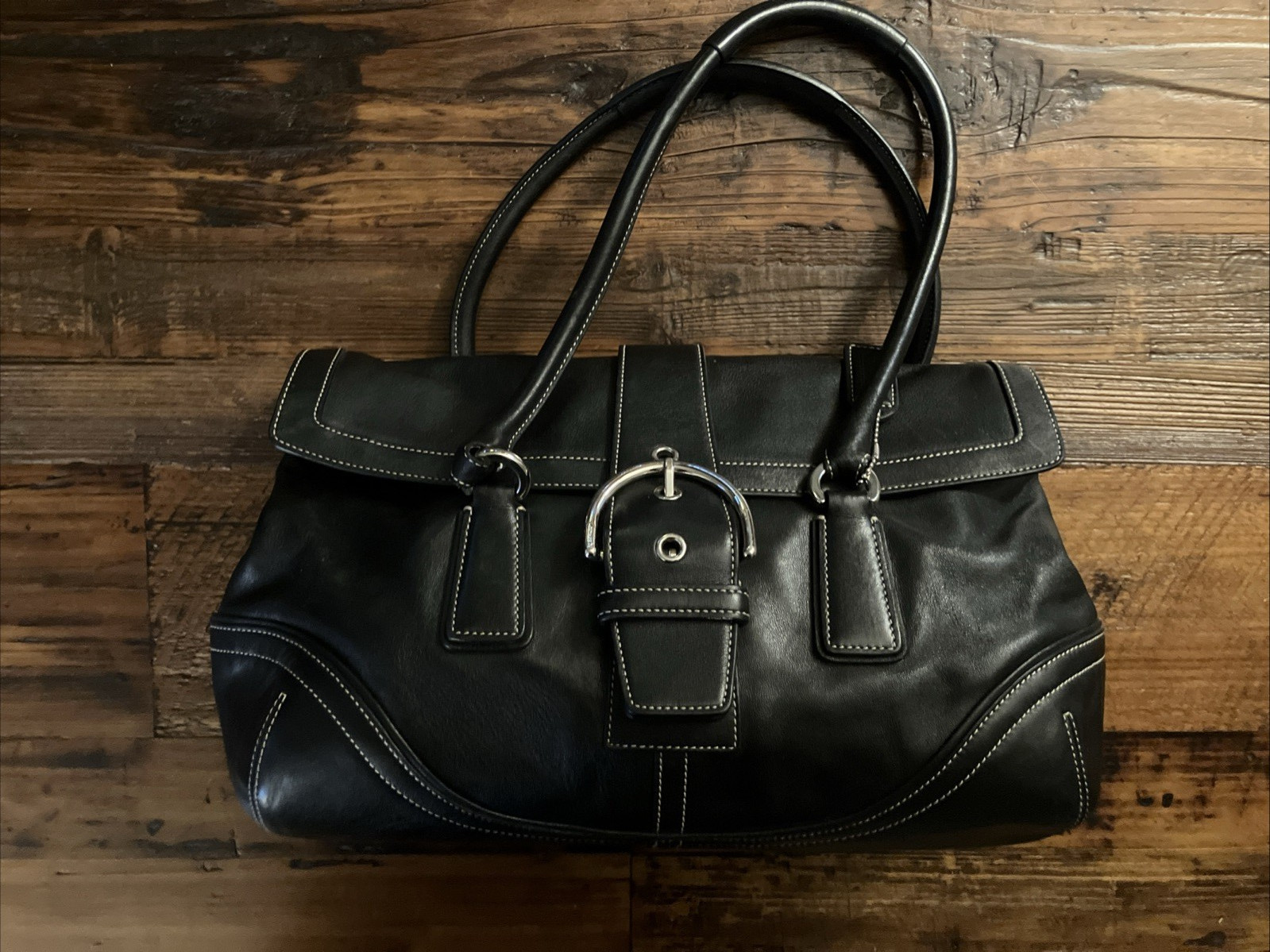 Vintage Y2K Coach Hampton SoHo Black Leather Satchel M3S-9251