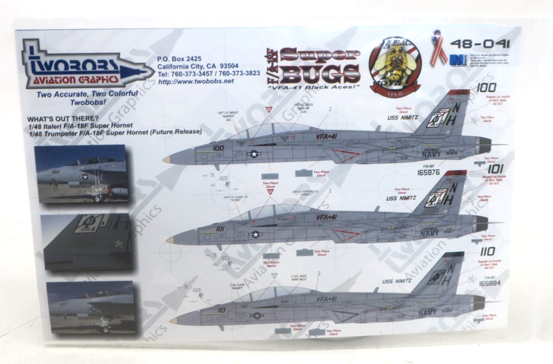 TwoBobs Aviation Graphics 1/48 F/A-18F Super Bugs Decals #48-041