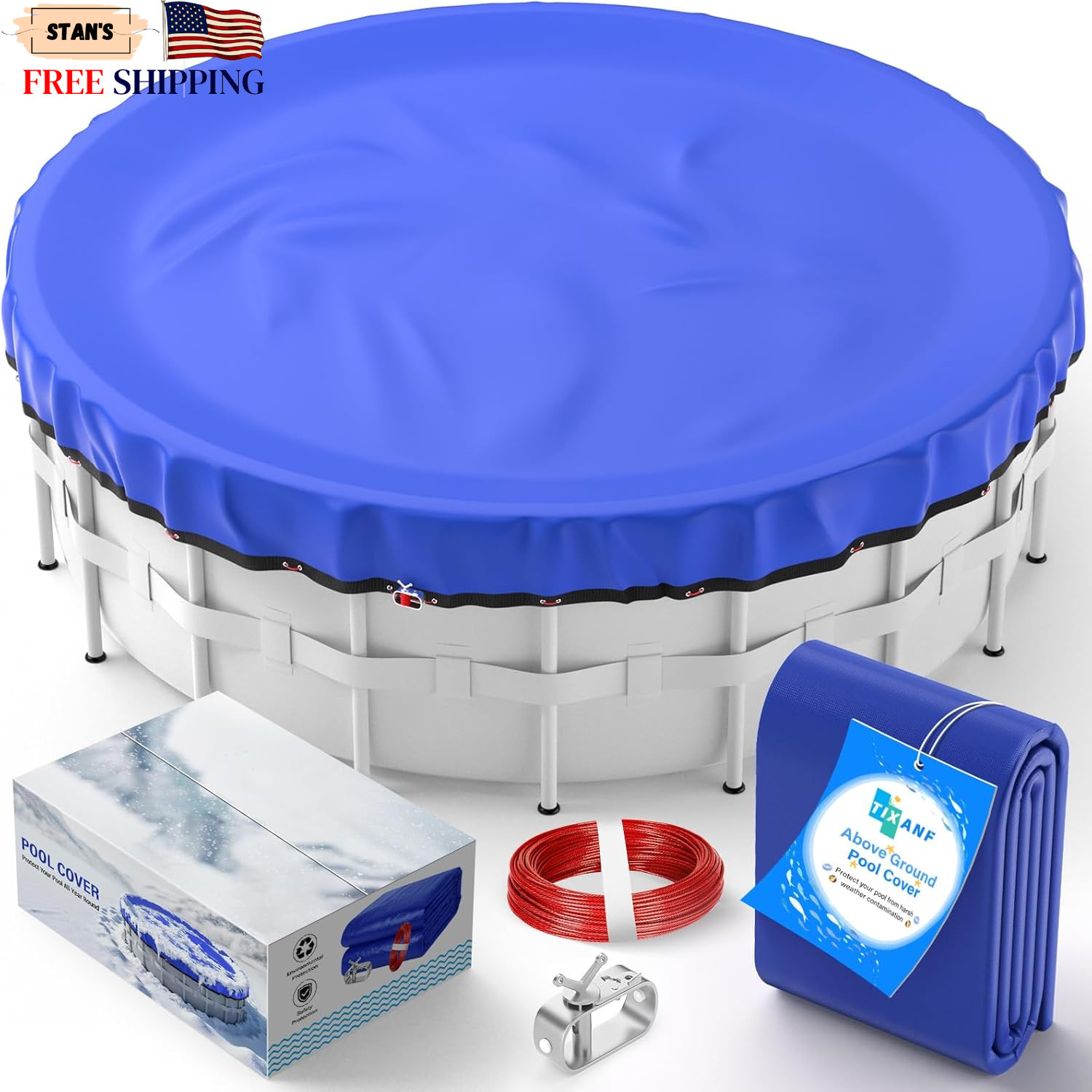 15Ft Premium Winter Pool Cover for Above Ground Pools - UV & Cold Resistant NEW