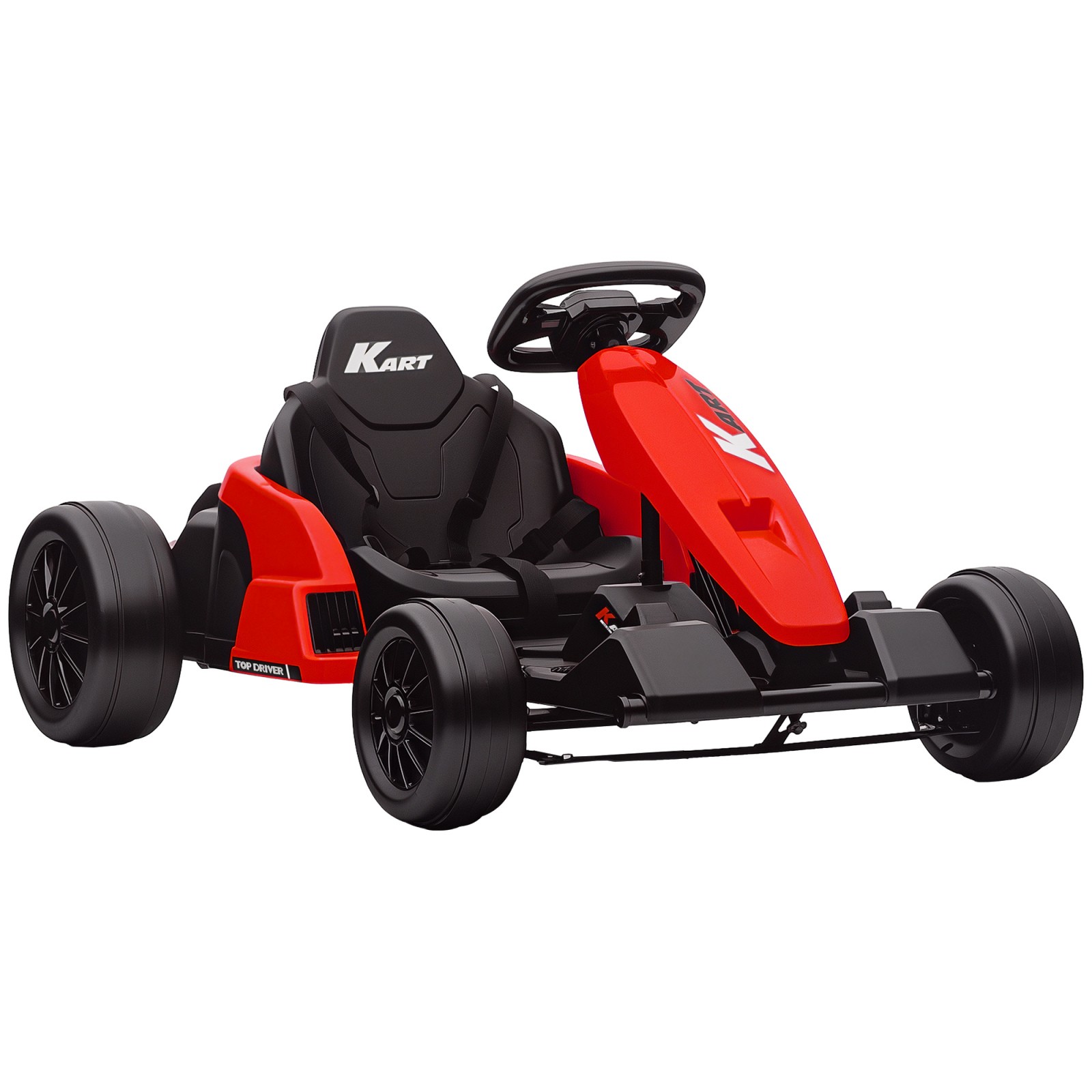 Qaba 24V Electric Go Kart For Kids 6-12 Years Red Drift Kart
