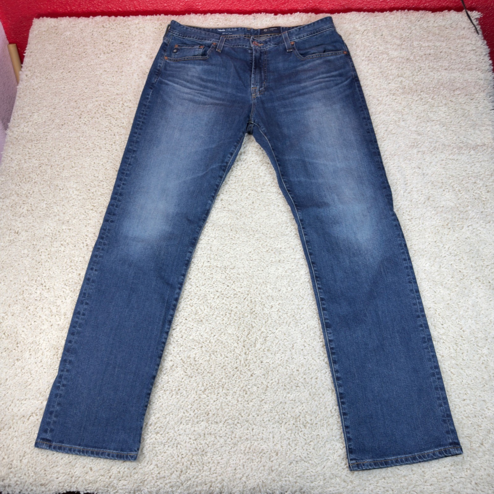 AG Adriano Goldschmied Protégé Jeans Mens 36 Blue Straight Leg Premium Denim