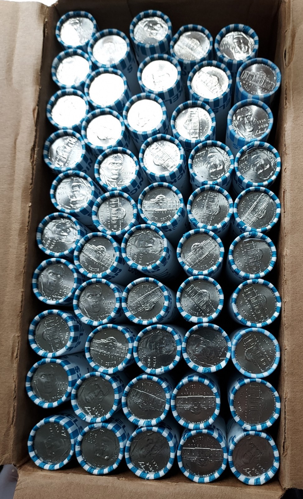 2026 P Nickels  , 10 Unopened rolls from OBW box