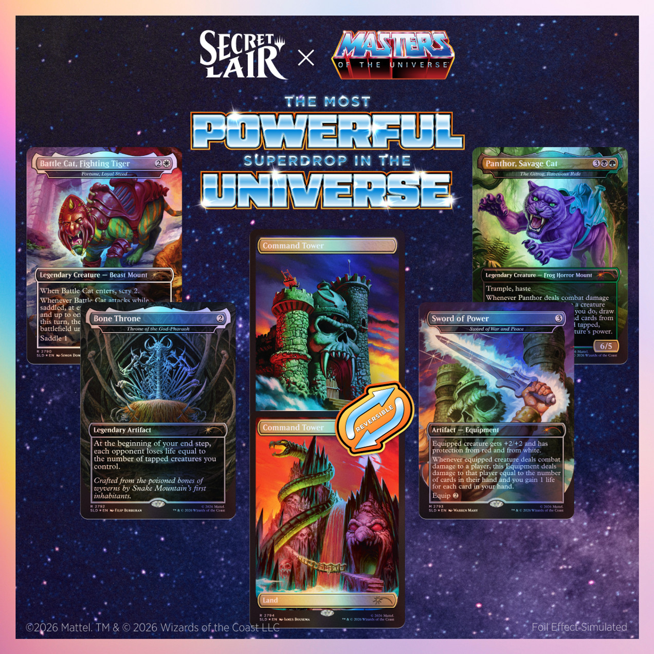 MTG Secret Lair x Masters of the Universe Sold Separately FOIL Sealed SLD MOTU
