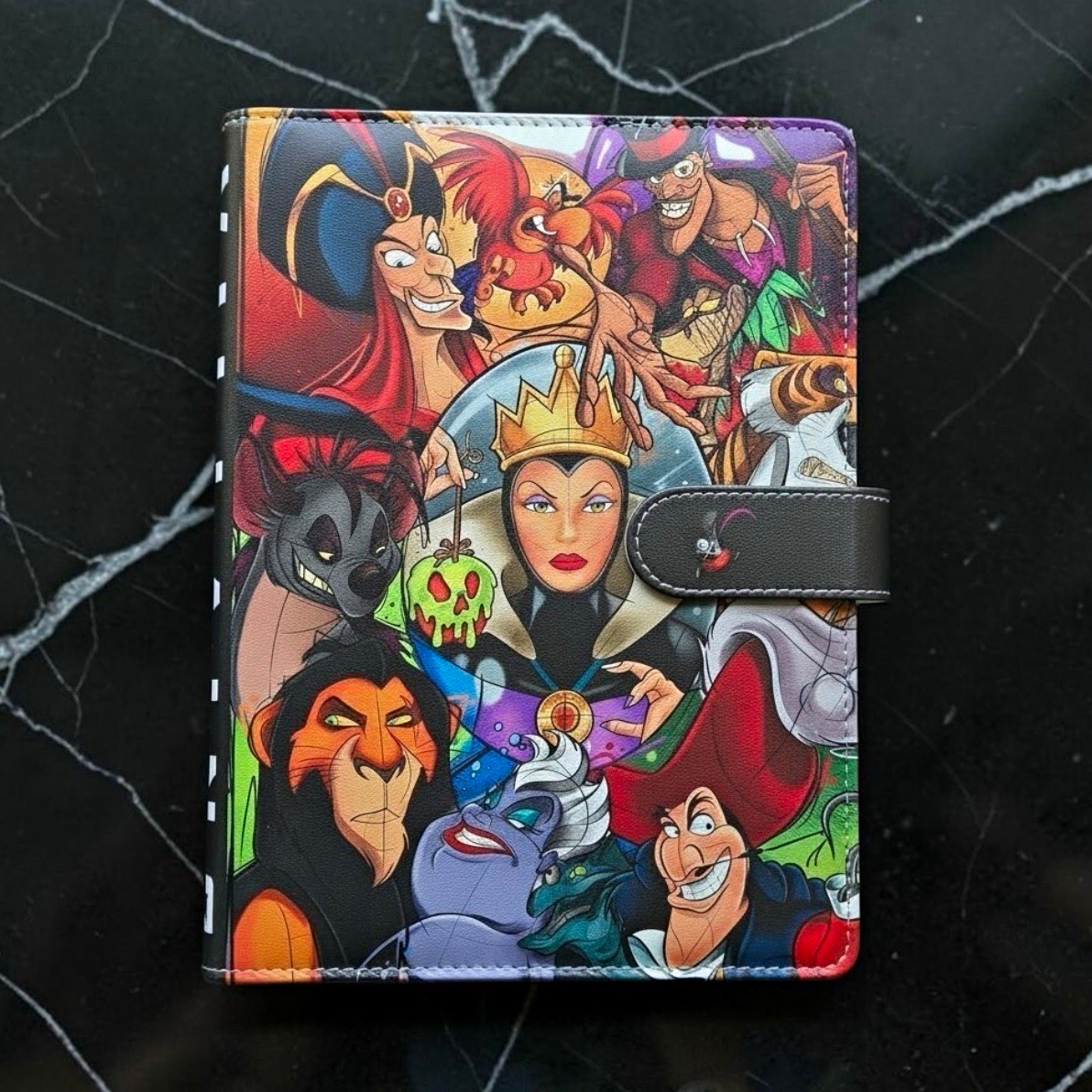 A5 Size Disney Villains 6-Ring Binder w/ Strap Closure Multicolor Jafar Ursula A5 Size Disney Villains 6-Ring Binder w/ Strap Closure Multicolor Jafar Ursula