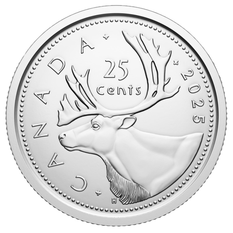 2025 Canada 25 Cents Charles III Unc. from First Strike Roll Reindeer 2025 Canada 25 Cents Charles III Unc. from First Strike Roll Reindeer