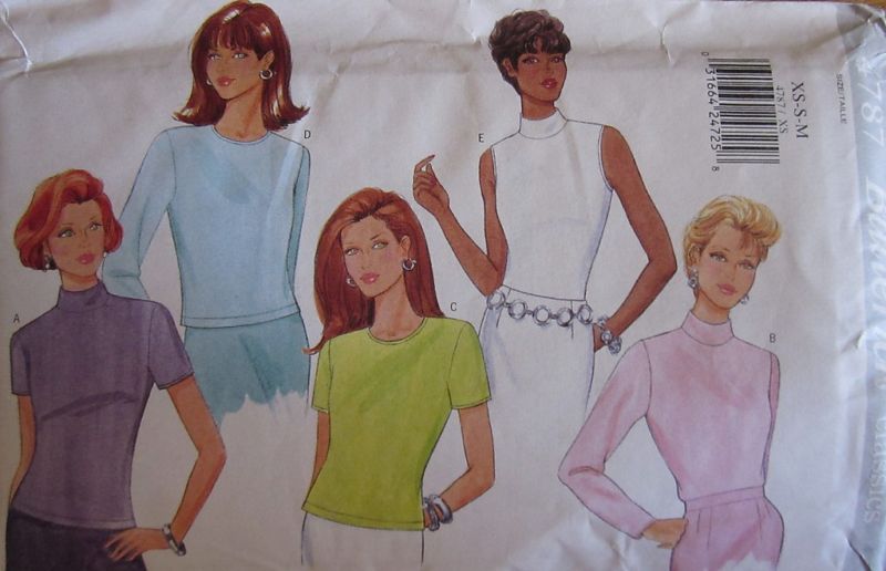 4787 Vintage Butterick SEWING Pattern Misses VERY EASY Top XS-XL UNCUT OOP NEW 