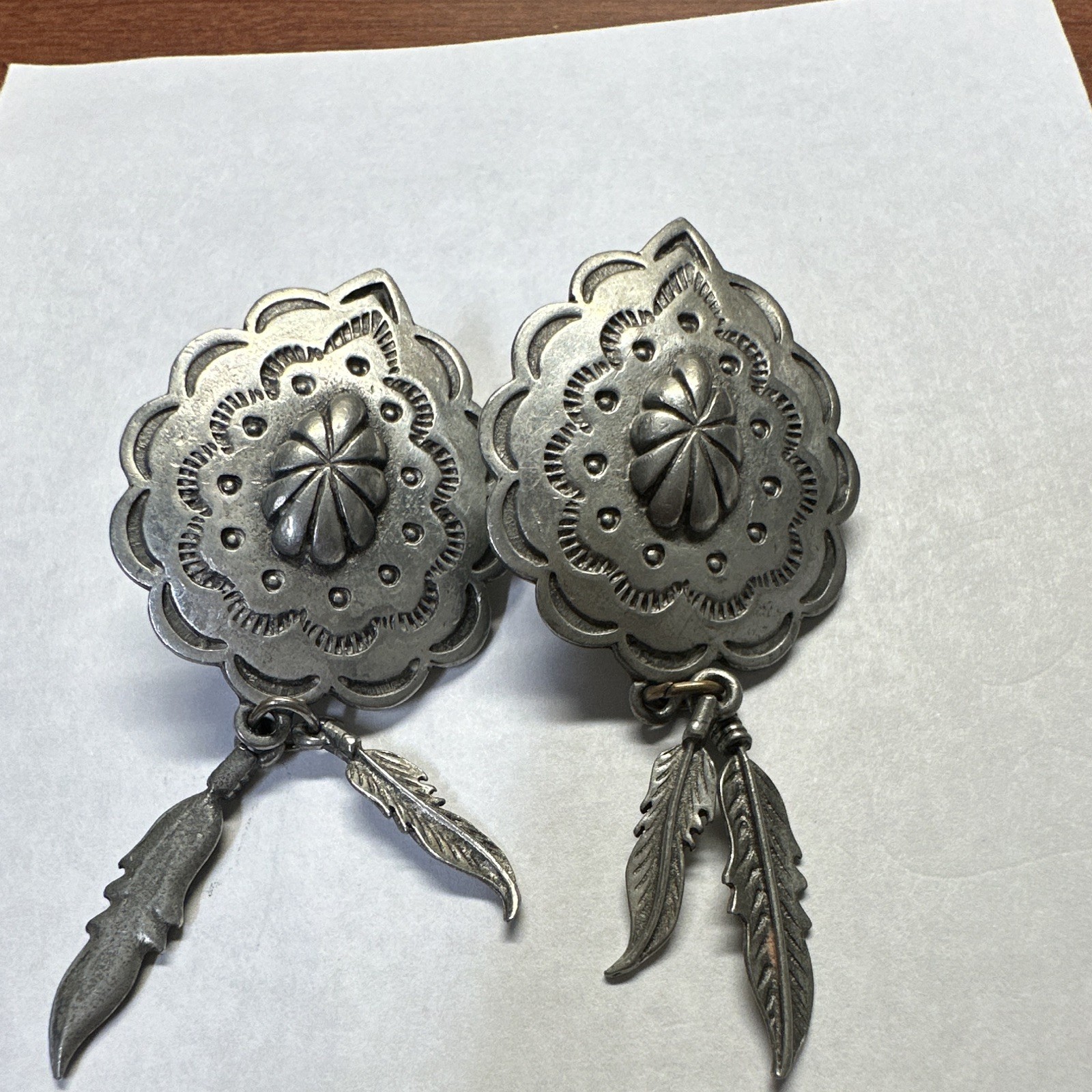 Vintage Signed Silver Tone Floral Studs Jonette Jewelry