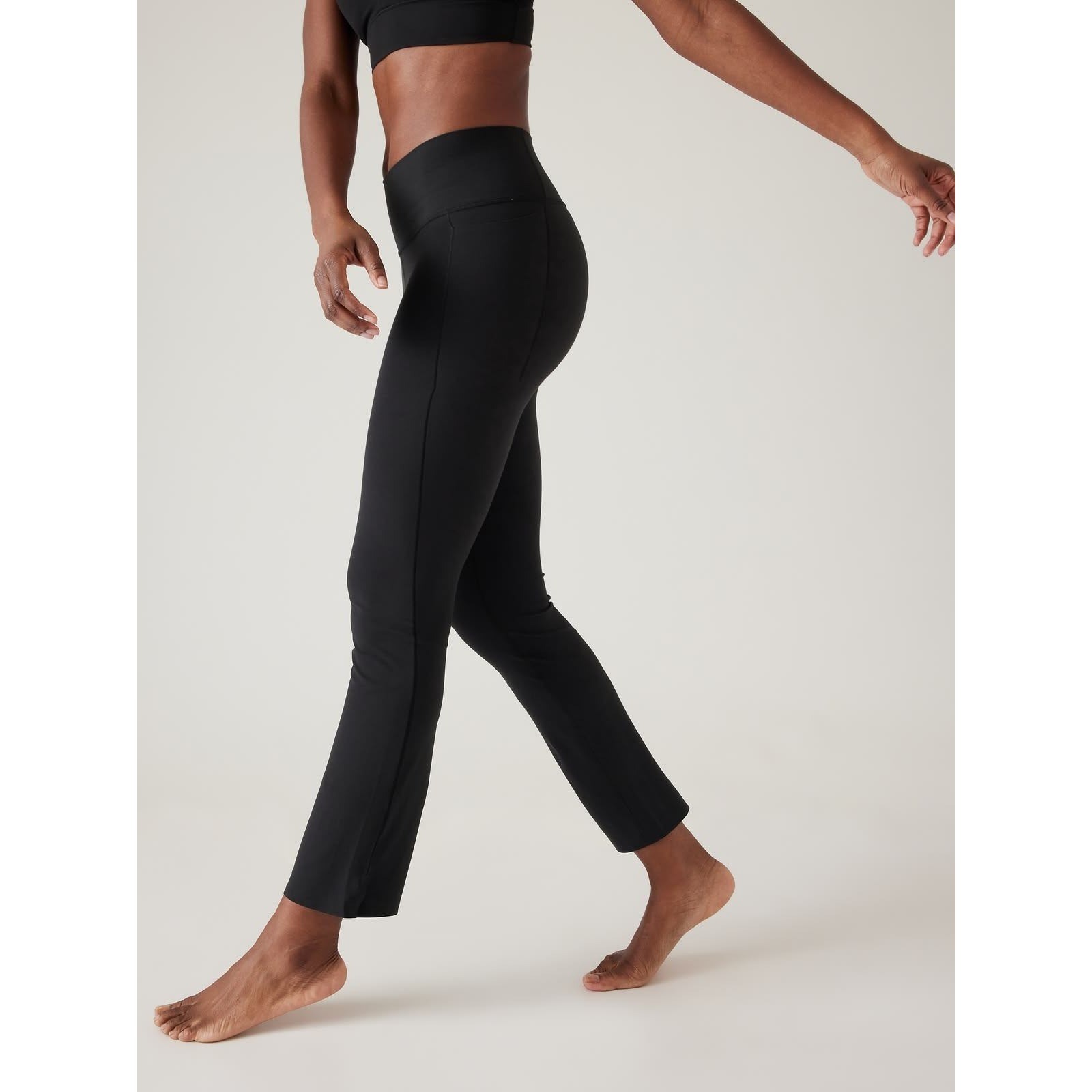 Athleta Transcend Stash Straight Crop Leggings Blue Grey High Rise Size S 533618