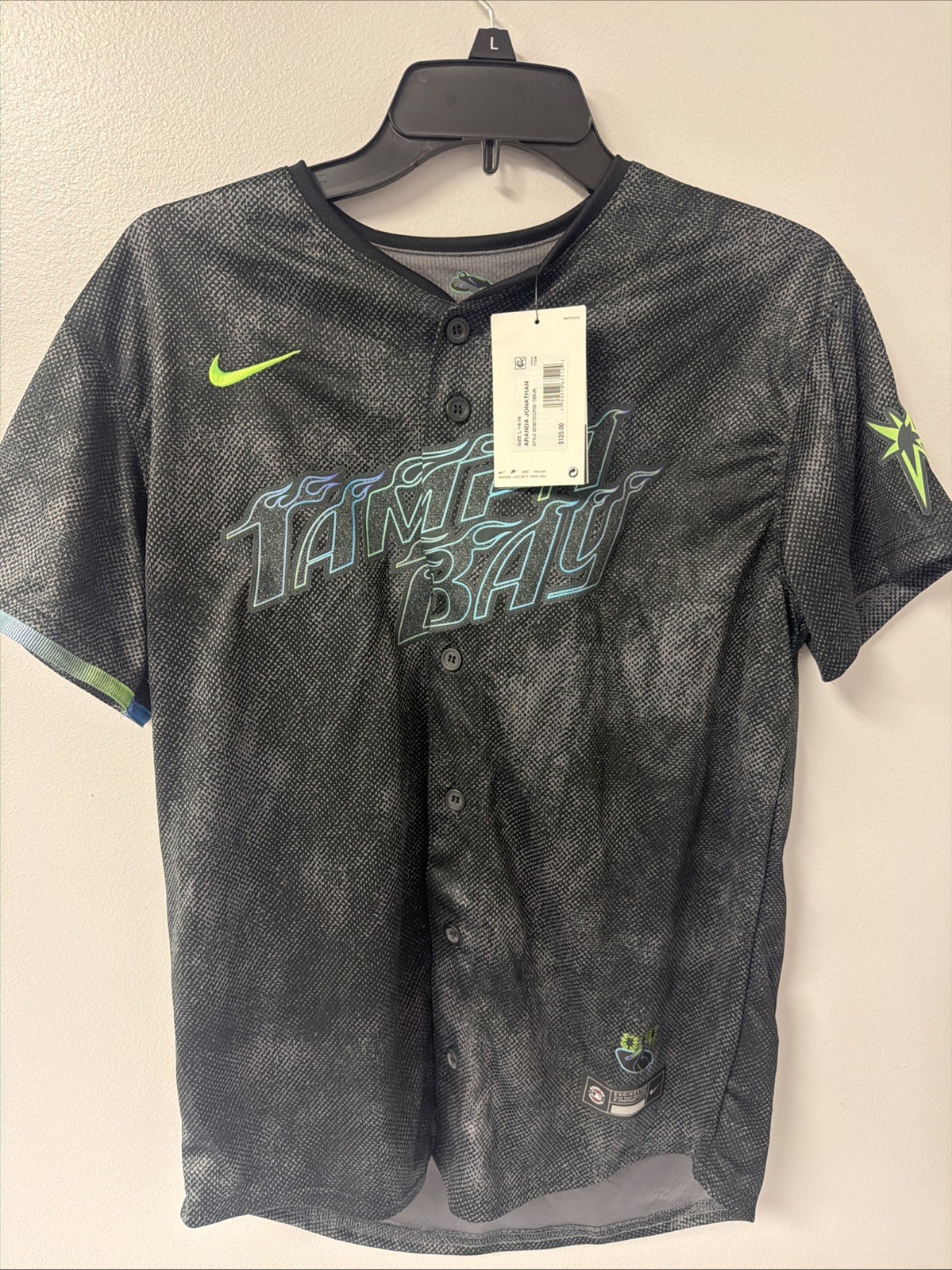 Jonathan Aranda Rays City Connect All Stitched Jersey Youth Size Large -14/16 Jonathan Aranda Rays City Connect All Stitched Jersey Youth Size Large -14/16