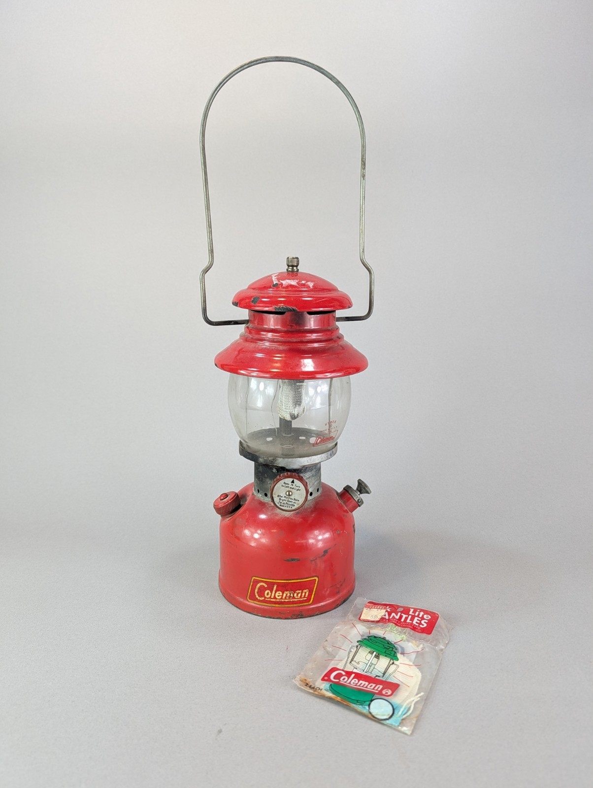 Coleman 200A Red Single Mantle Lantern Dated 7-53 Vintage