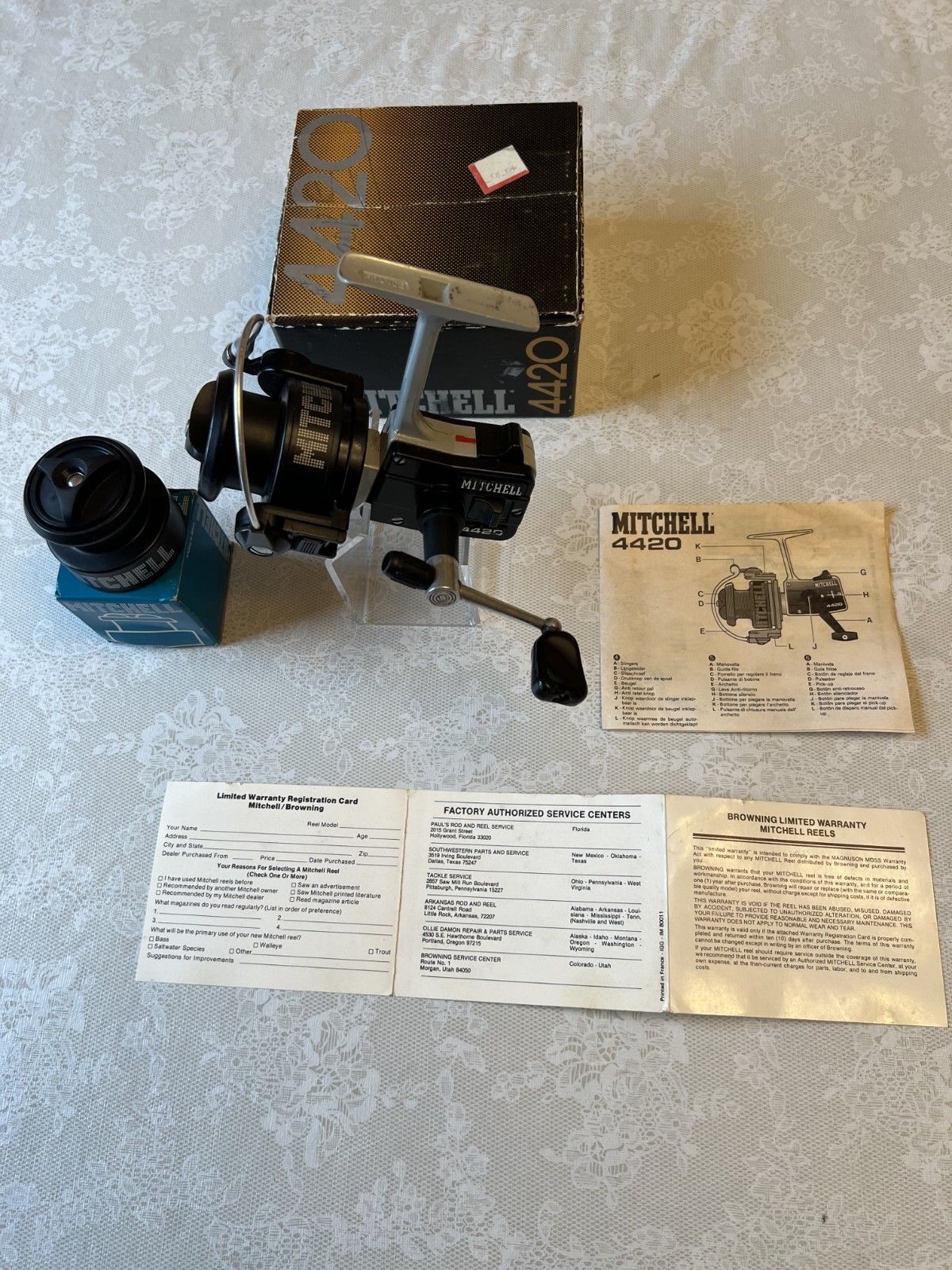Vintage Mitchell 4420 in GREAT CONDITION with Spare Spool, BOX. and Paperwork Vintage Mitchell 4420 in GREAT CONDITION with Spare Spool, BOX. and Paperwork