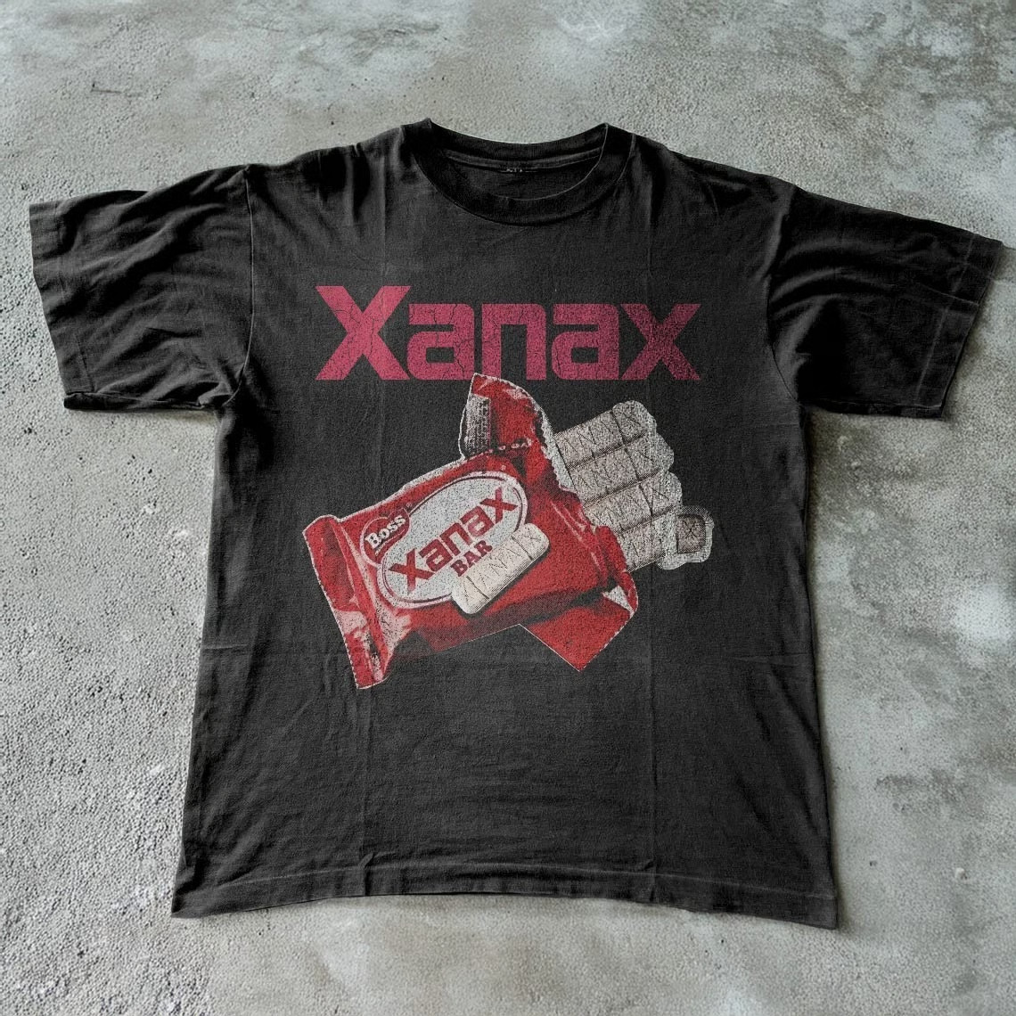 Xanax Bar Graphic Retro Funny Parody Basic Unisex T-Shirt