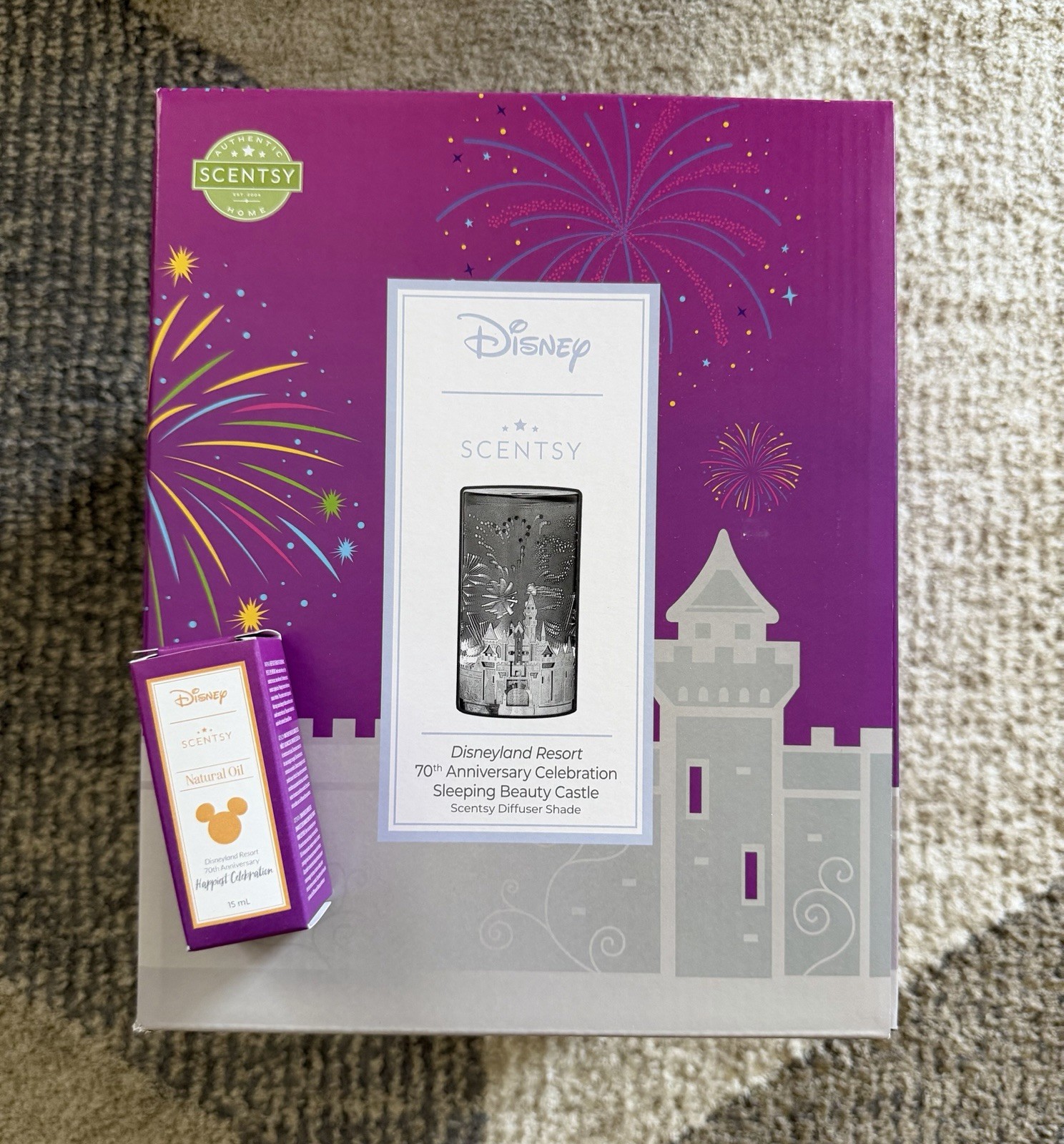 Scentsy Disney Disneyland Resort 70th Sleeping Beauty Castle Diffuser Shade