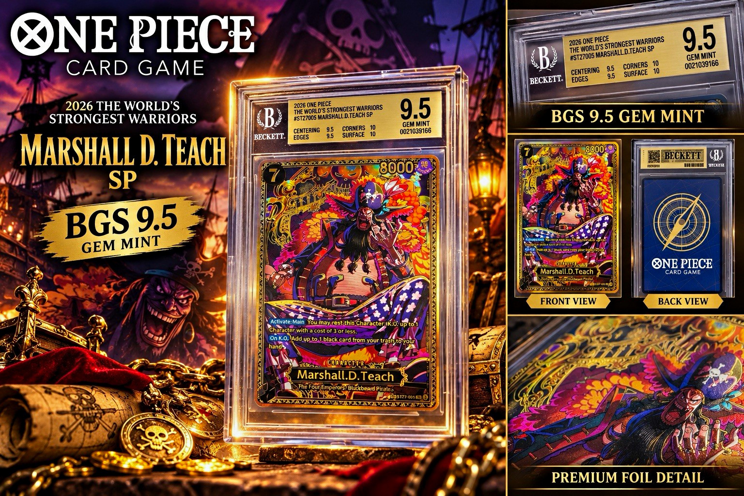 2026 One Piece Marshall D. Teach SP ST27-005 BGS 9.5 Gem Mint Blackbeard