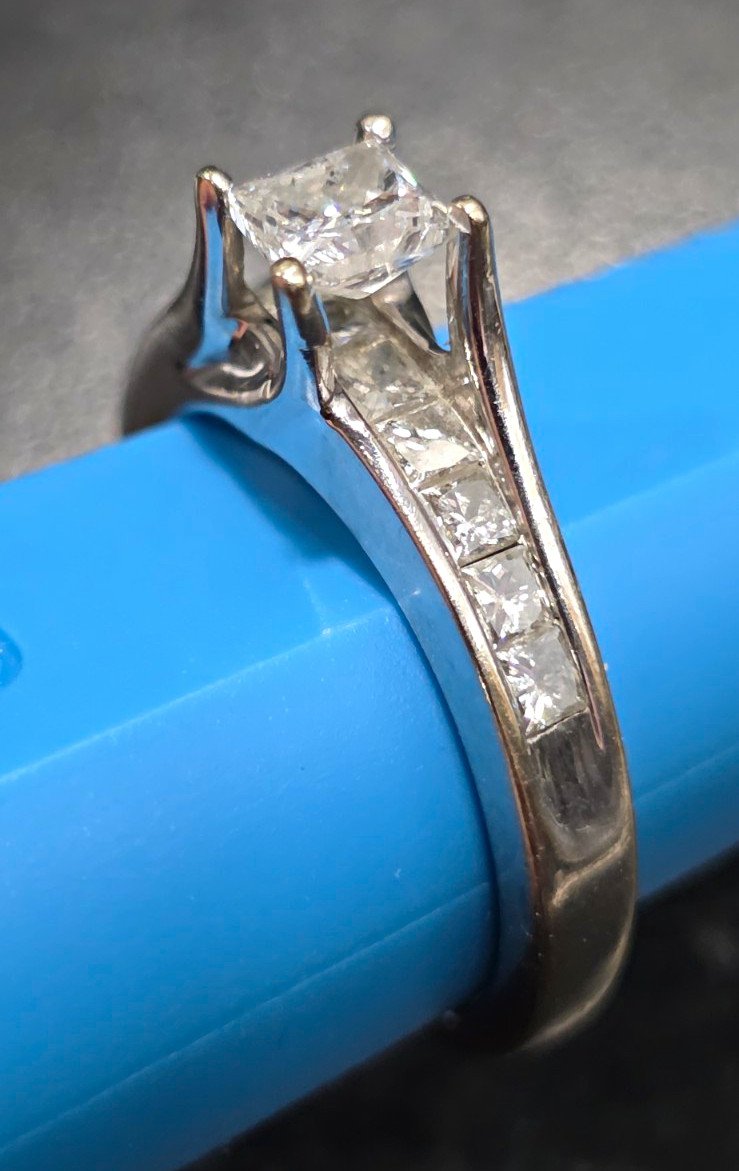 Kay Jewelers 14k White Gold Princess-Cut Diamond Ring 1.03 Total Weight Kay Jewelers 14k White Gold Princess-Cut Diamond Ring 1.03 Total Weight