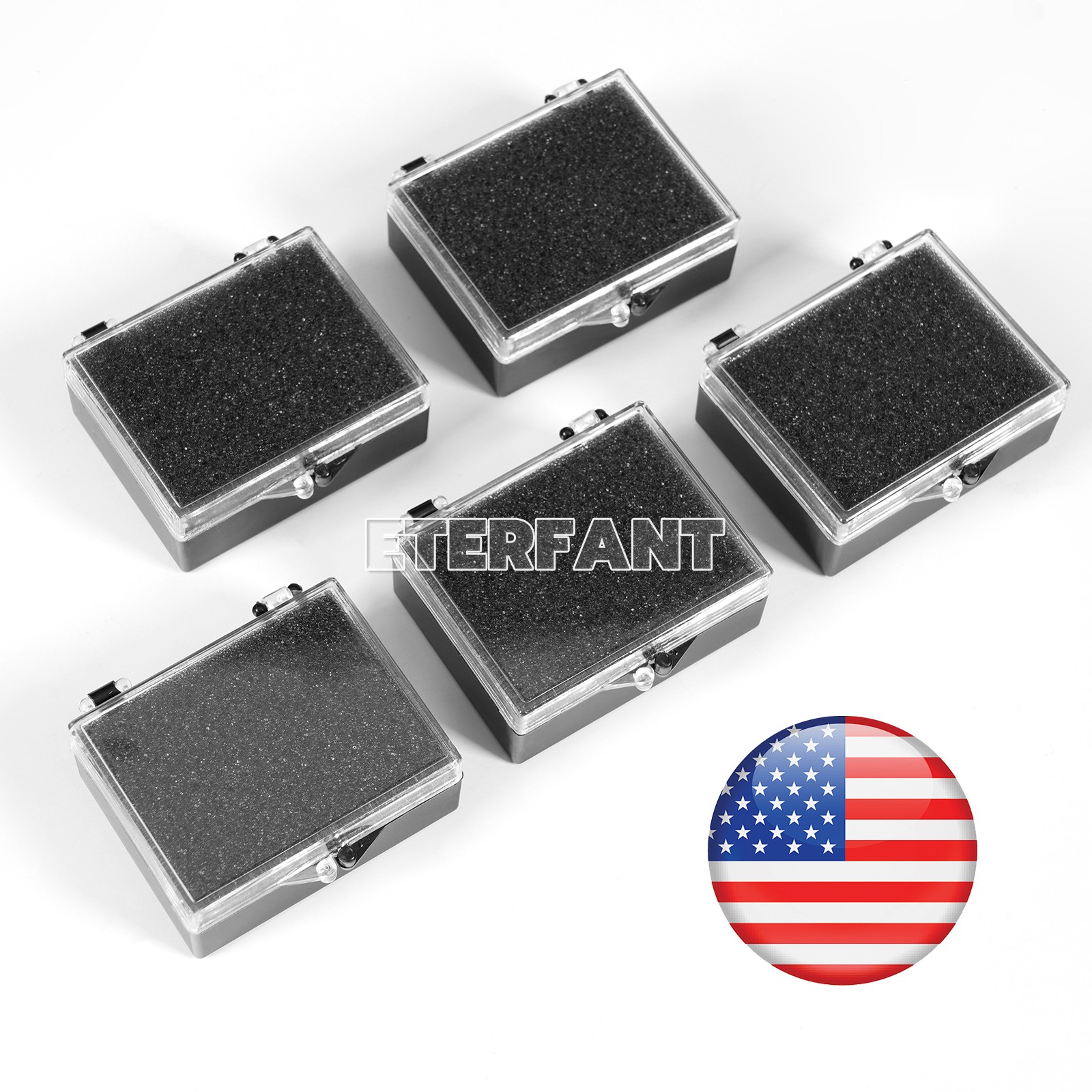 500/1000pc Dental Crown Boxes Black with Clear Lid, Black sponge Inserts 1/2inch