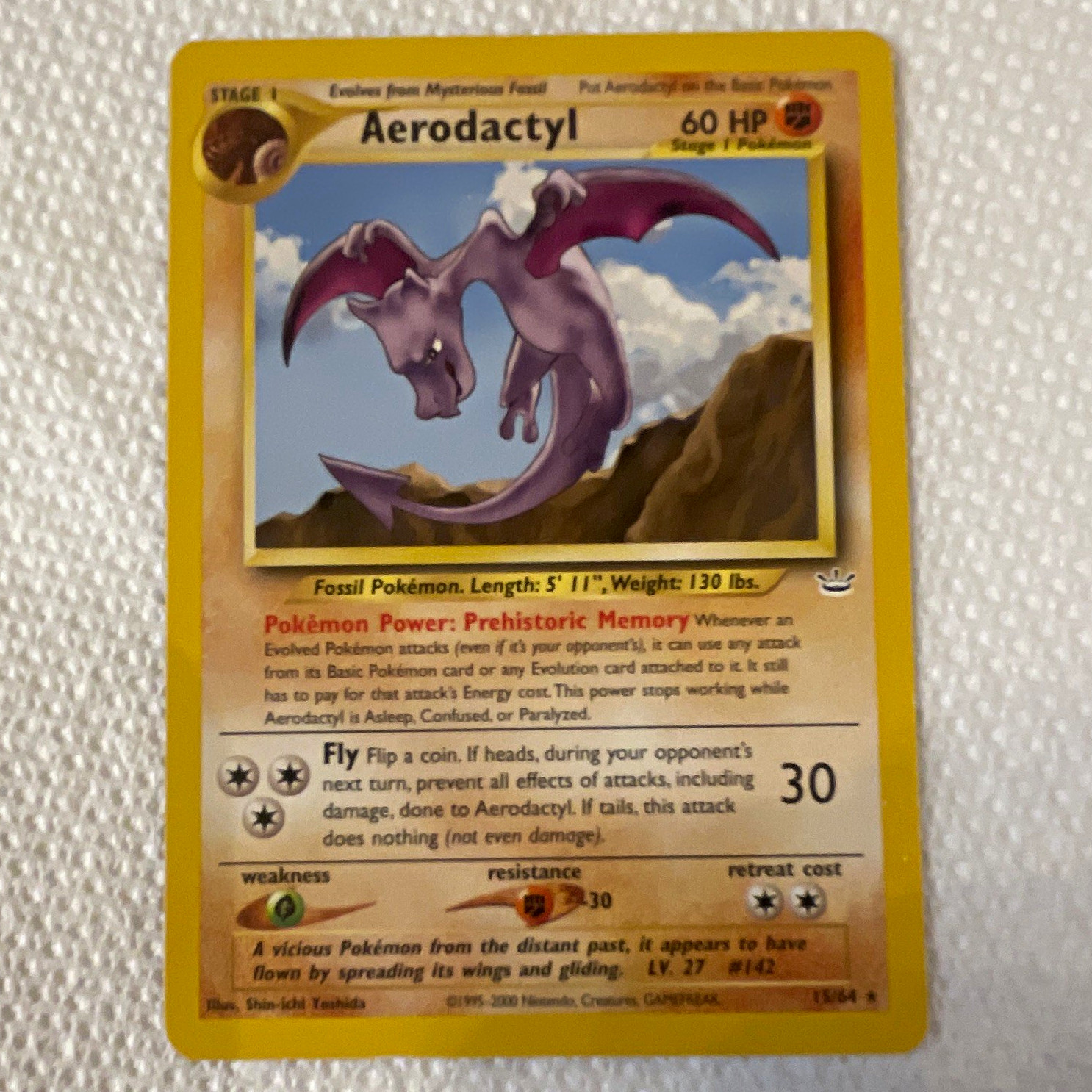 Pokémon TCG Fossil Aerodactyl 15/64 Rare Regular Unlimited EN