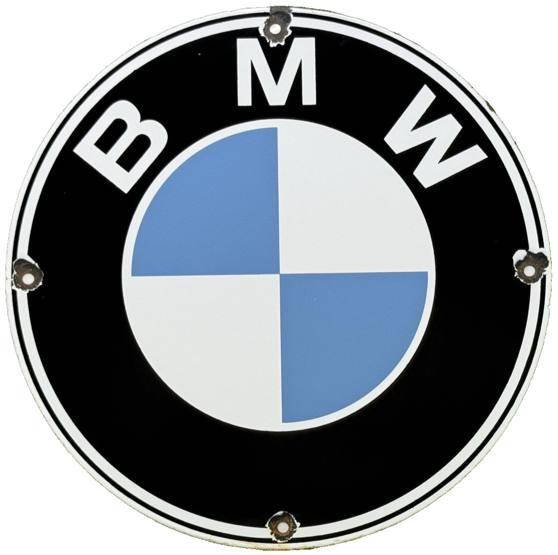 VINTAGE BMW PORCELAIN DEALERSHIP SIGN MOTORCYCLES M SERIES GERMANY