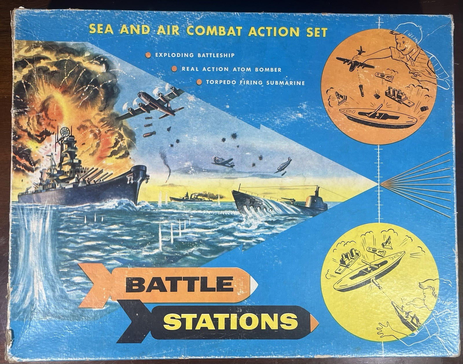 Thomas Toy Battle Stations Sea & Air Combat Atomic Action Set #370 Boxed Vintage