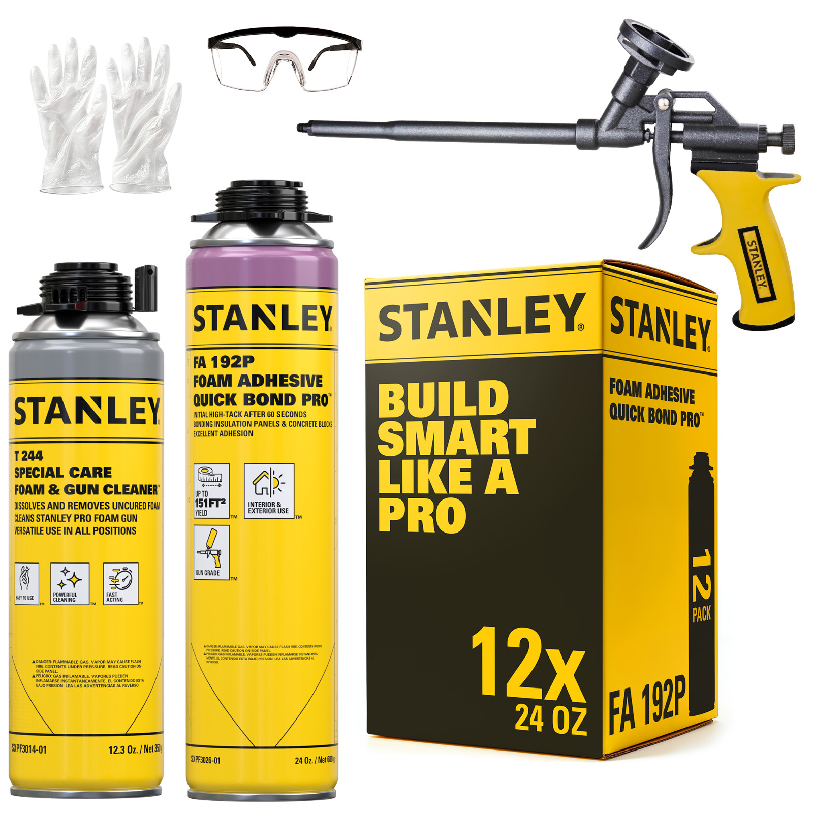Stanley Quick Bond Construction Adhesive Expanding Foam Set 24 oz 12 Pack Stanley Quick Bond Construction Adhesive Expanding Foam Set 24 oz 12 Pack
