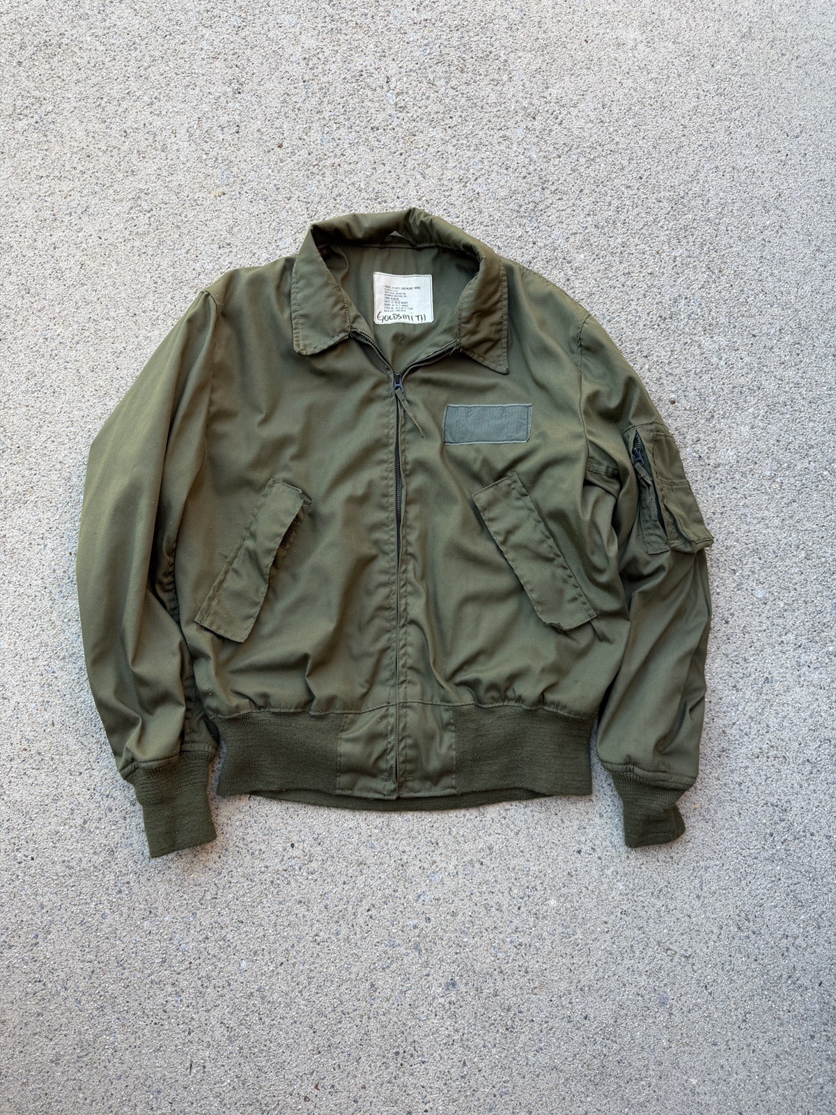 Vtg 1979 USAF CWU-36/P Flight Jacket Large Regular Greenbrier Nomex Bomber 70s
