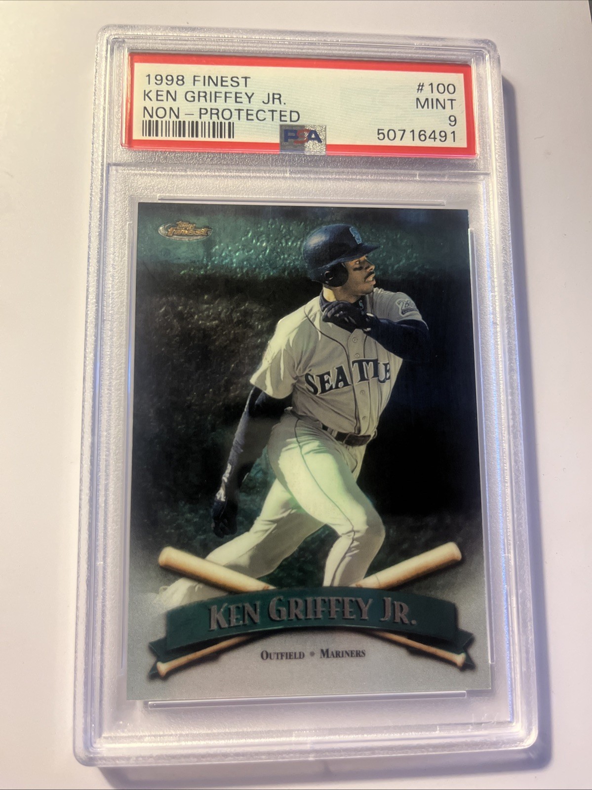 1998 Finest Ken Griffey Jr. (non -protected) PSA 9