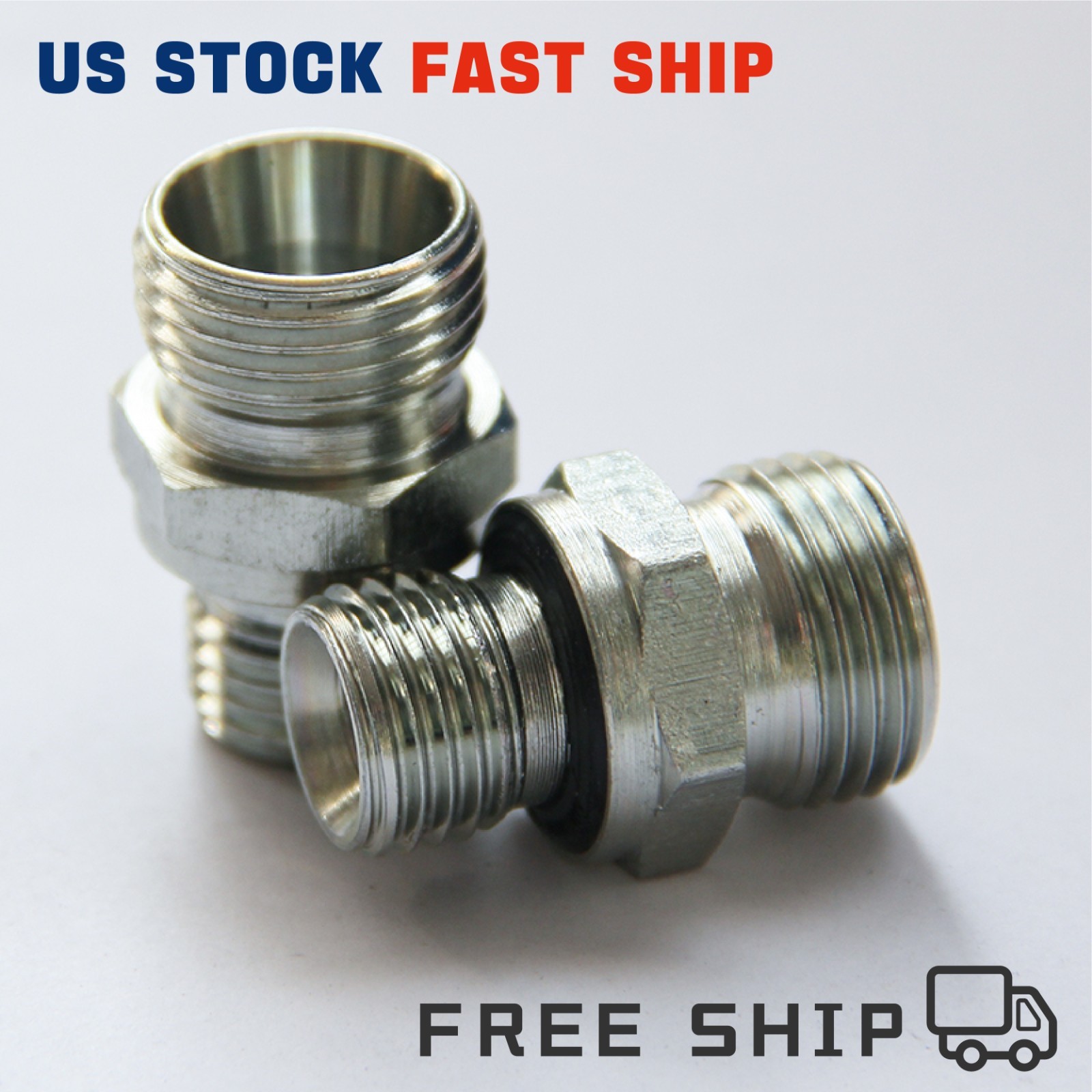 2Pcs Hydraulic Hoses Pipes Threads M14 - M16 Fittings Adapter Connector