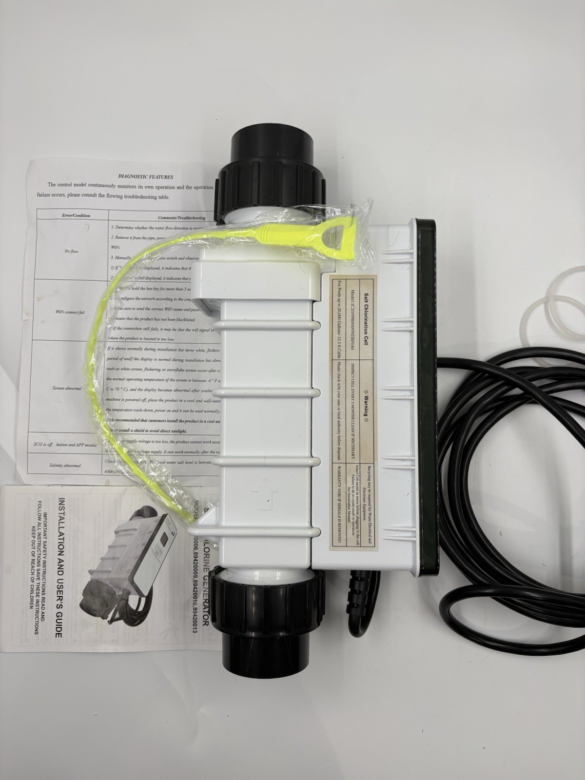 Aqualix IC20 Salt Chlorine Generator Cell 4393U 20,000 Gallon Pool 13.5ft
